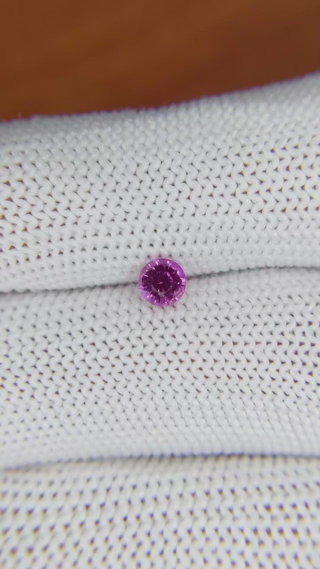 0.45 Ct. Purplish Pink Sapphire from Ceylon (Sri Lanka) Size Video