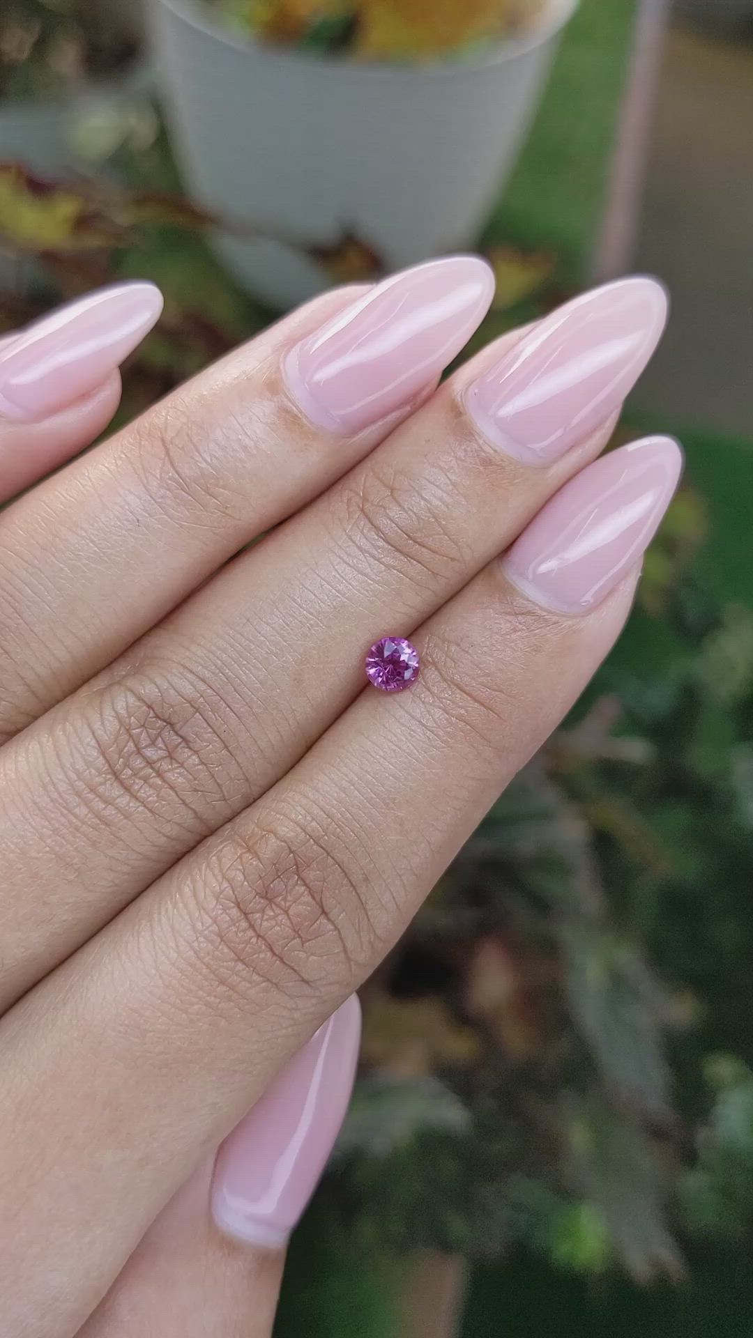 0.45 Ct. Purplish Pink Sapphire from Ceylon (Sri Lanka) Size Video