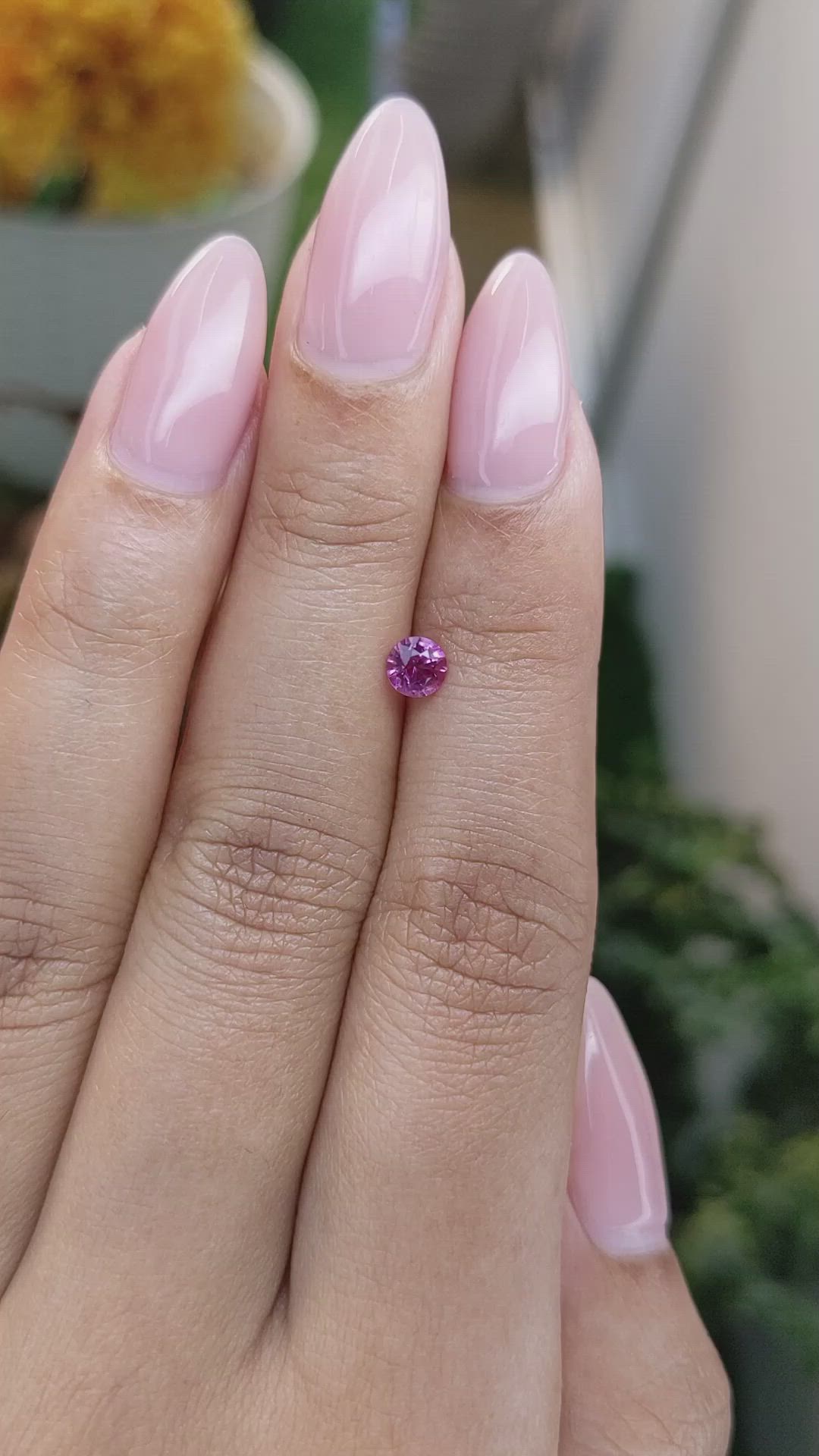0.45 Ct. Purplish Pink Sapphire from Ceylon (Sri Lanka) Size Video