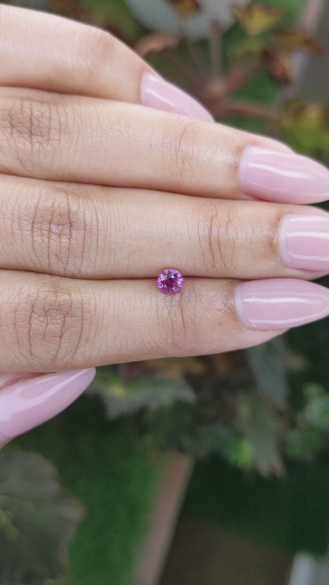 0.45 Ct. Purplish Pink Sapphire from Ceylon (Sri Lanka) Size Video