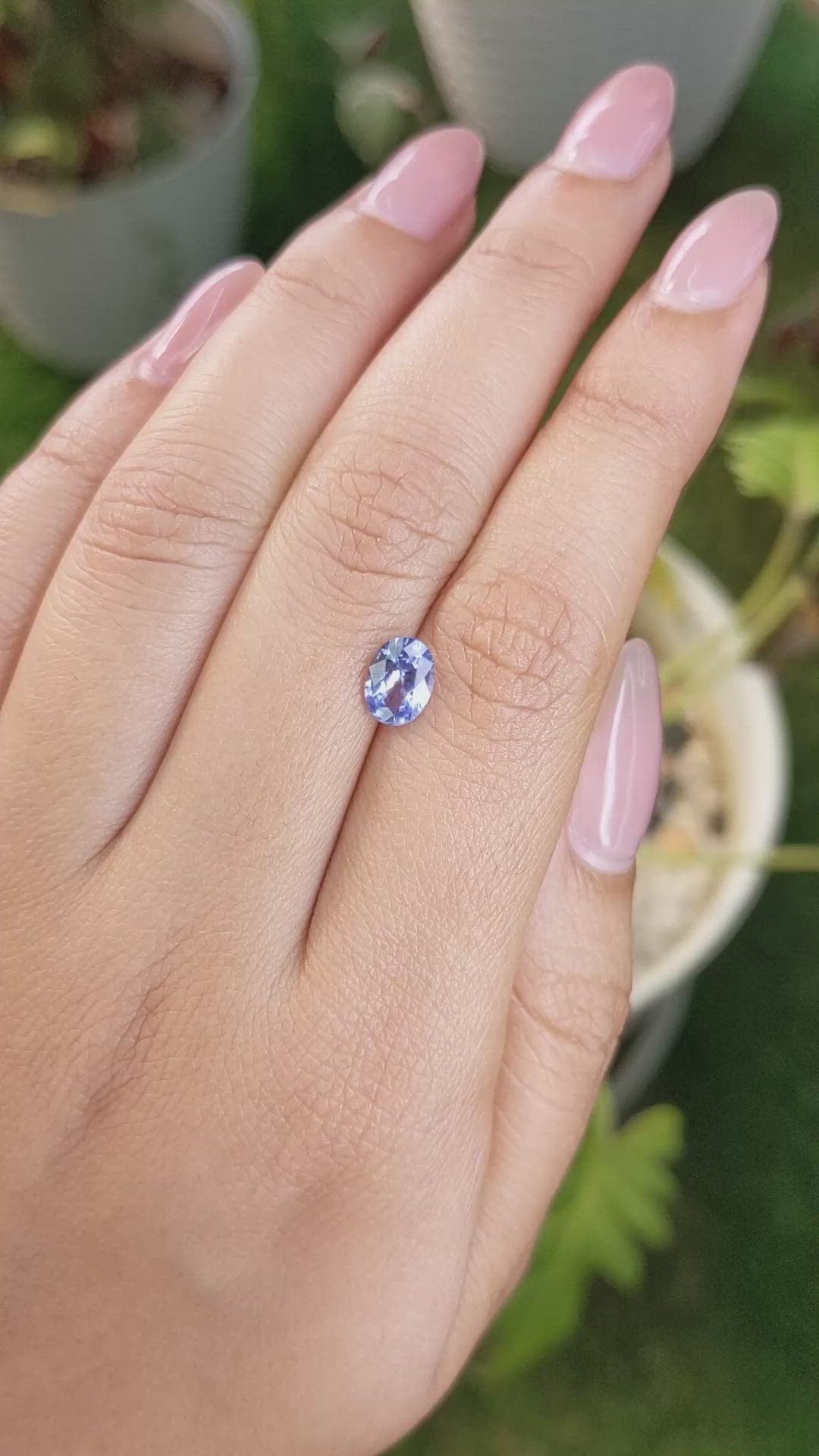 1.17 Ct. Blue Sapphire from Ceylon (Sri Lanka) Size Video