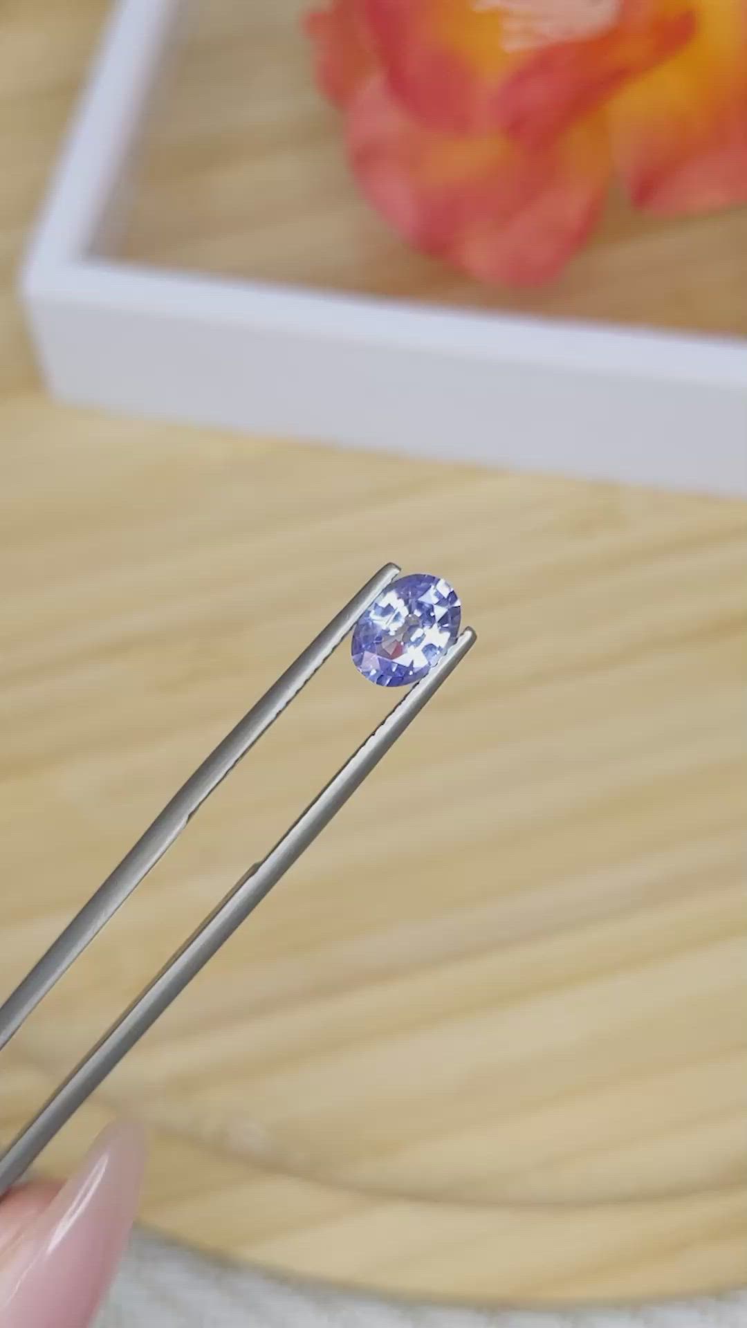 1.17 Ct. Blue Sapphire from Ceylon (Sri Lanka) Size Video