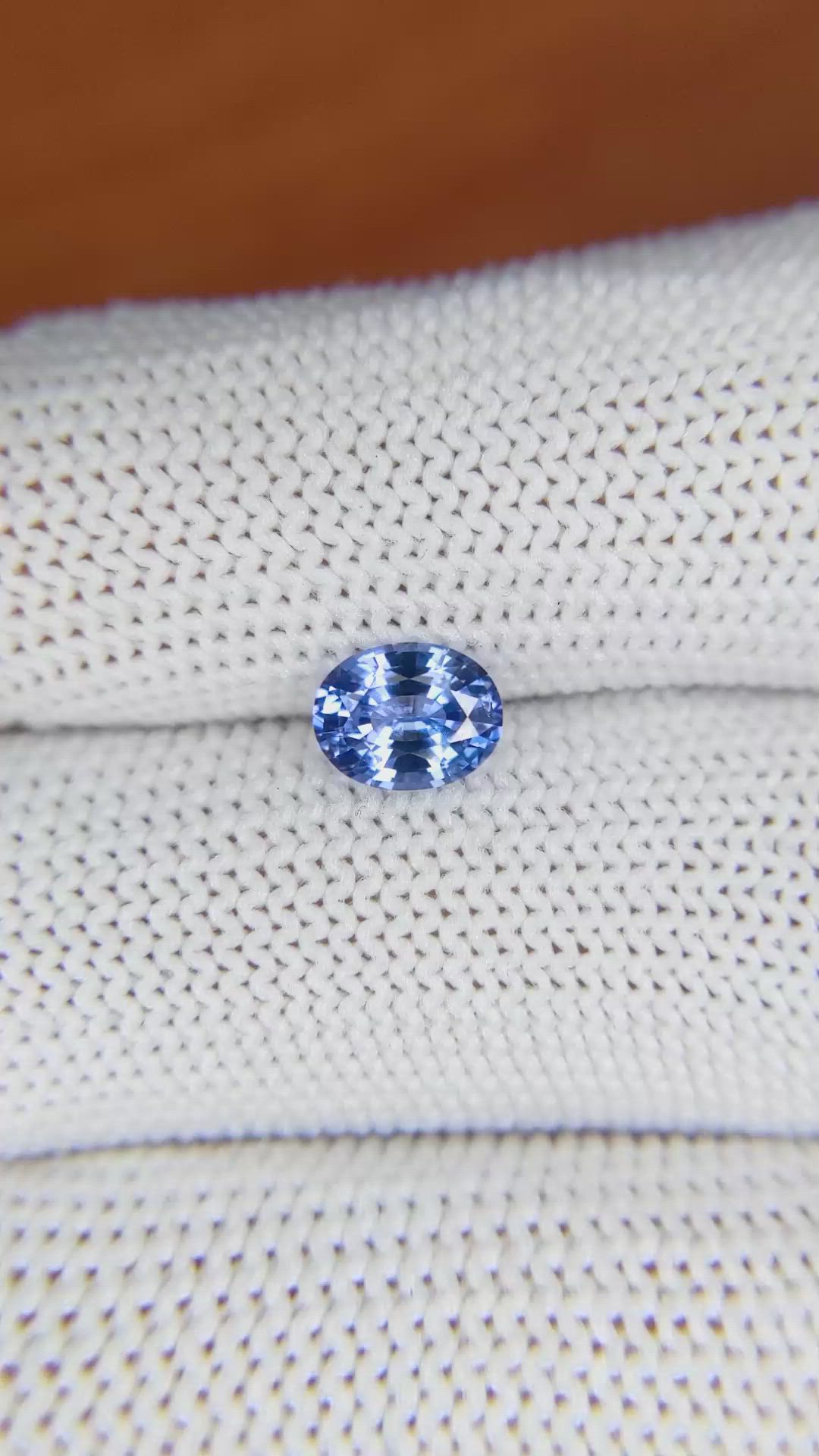 1.04 Ct. Blue Sapphire from Ceylon (Sri Lanka) Size Video