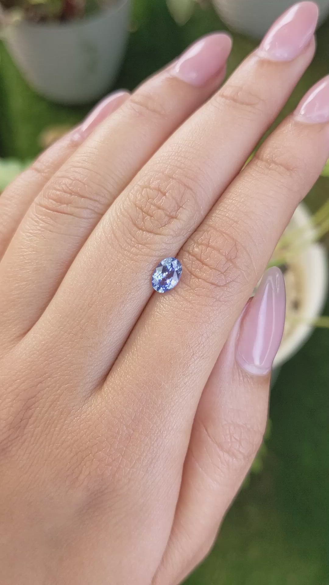 0.93 Ct. Blue Sapphire from Ceylon (Sri Lanka) Size Video