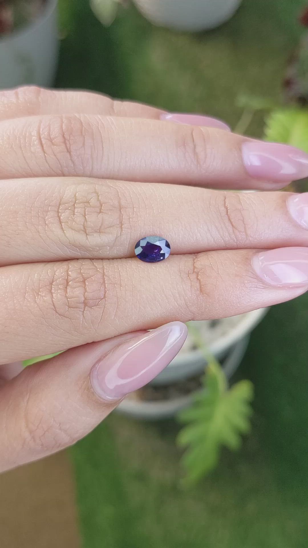 0.60 Ct. Blue Sapphire from Ceylon (Sri Lanka) Size Video