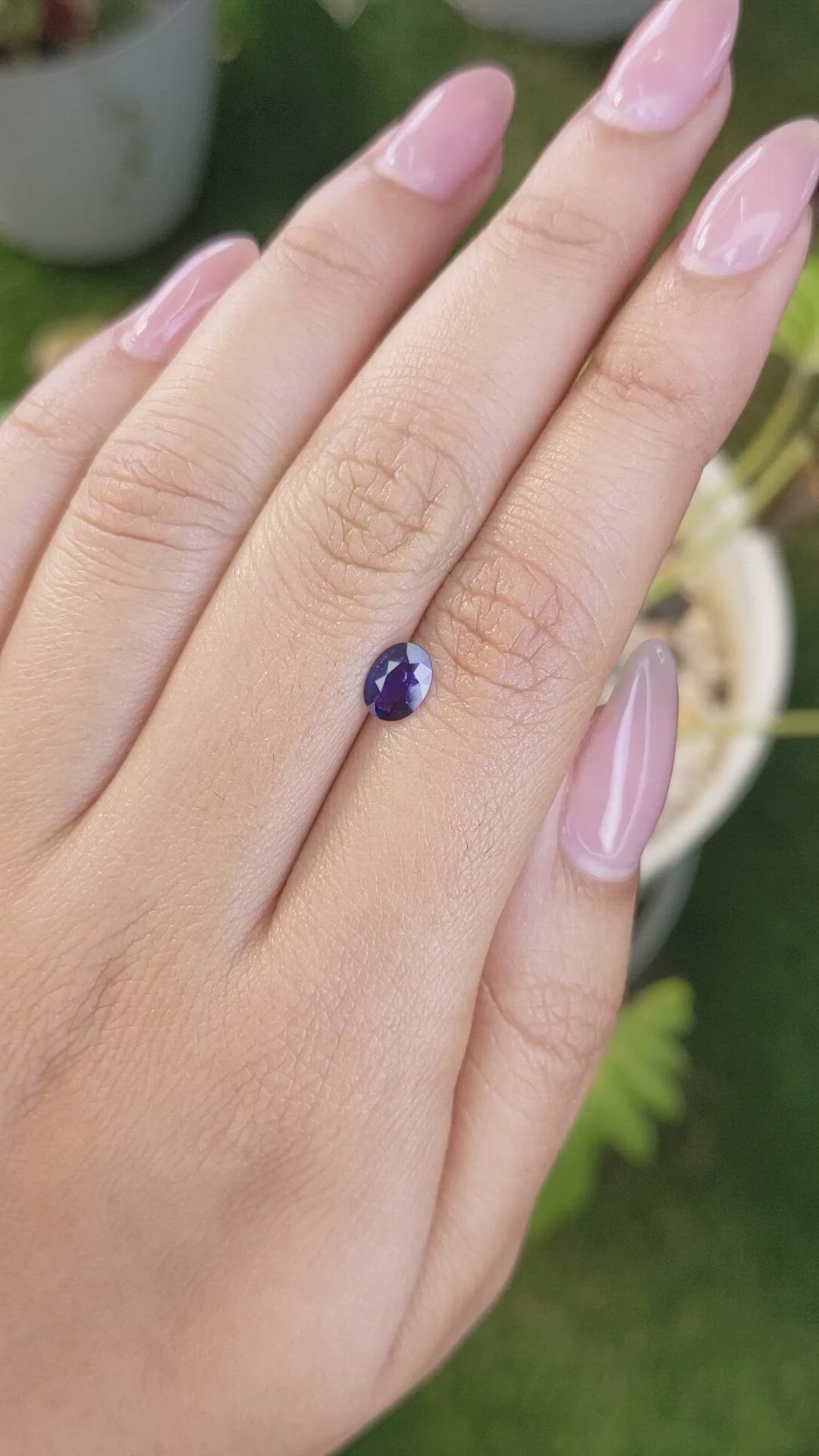 0.60 Ct. Blue Sapphire from Ceylon (Sri Lanka) Size Video