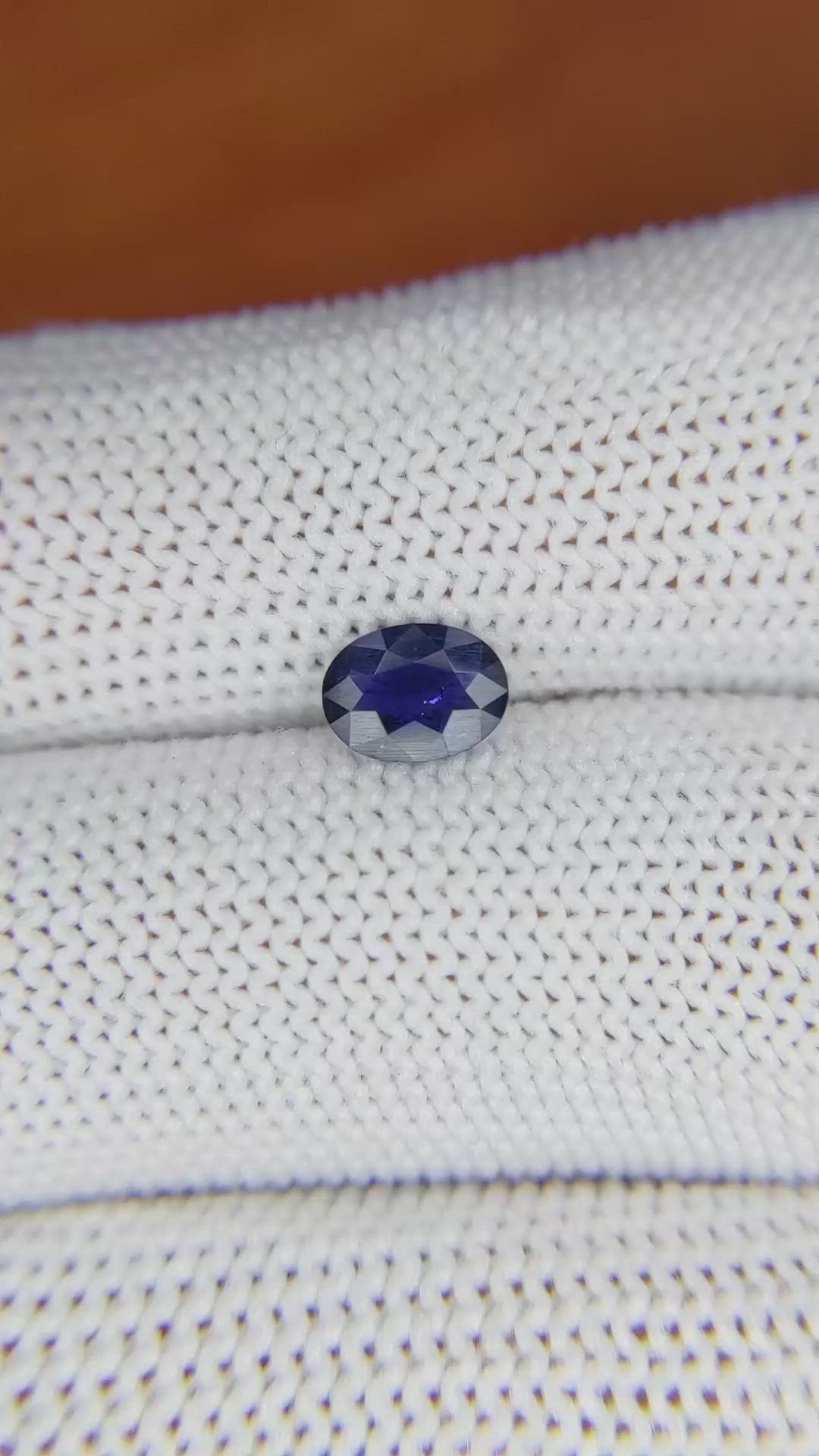 0.60 Ct. Blue Sapphire from Ceylon (Sri Lanka) Size Video