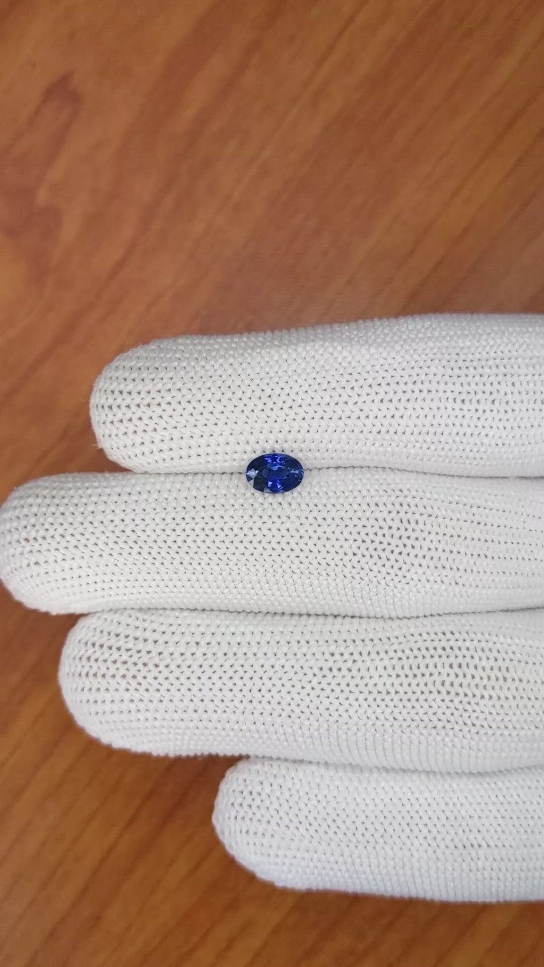 0.67 Ct. Blue Sapphire from Ceylon (Sri Lanka) Size Video