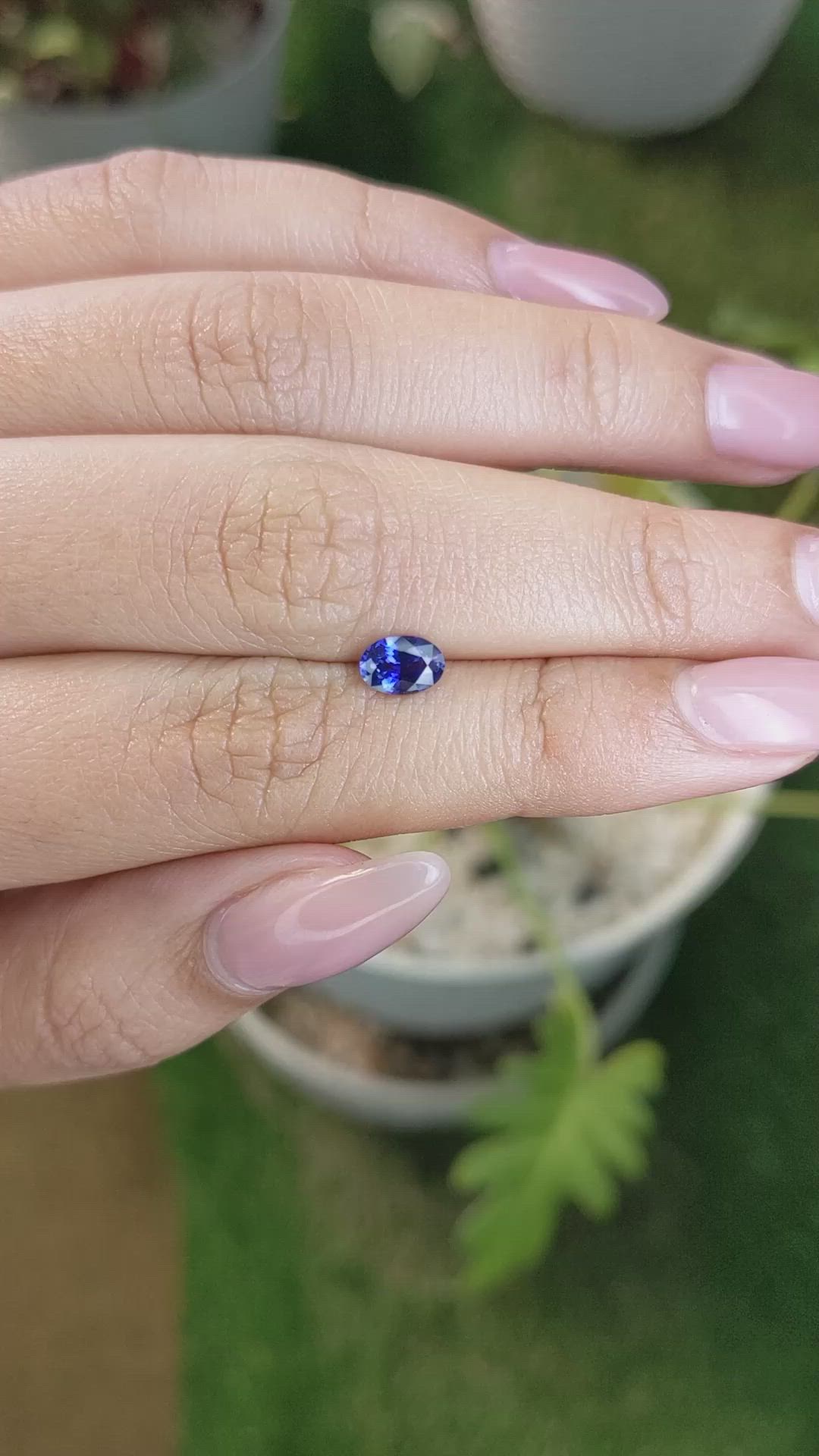 0.67 Ct. Blue Sapphire from Ceylon (Sri Lanka) Size Video