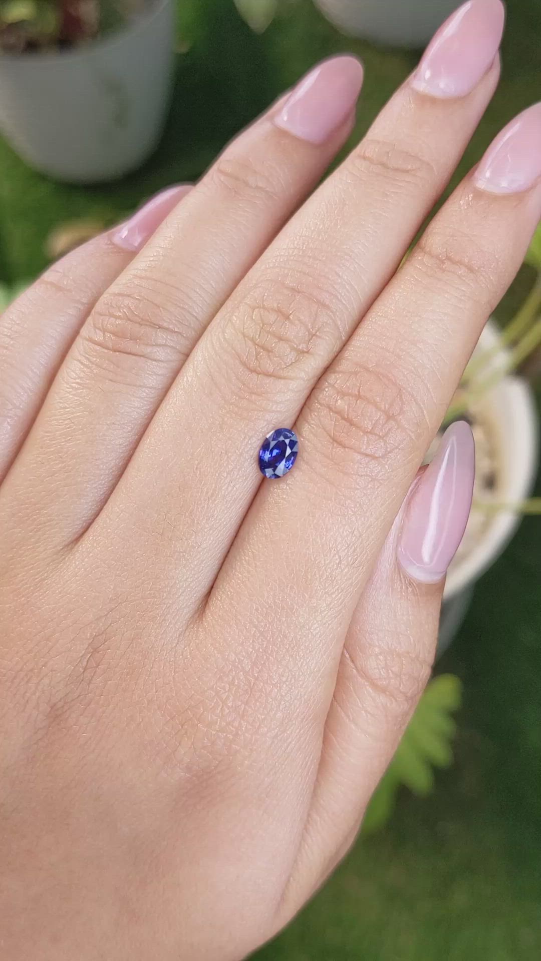 0.67 Ct. Blue Sapphire from Ceylon (Sri Lanka) Size Video