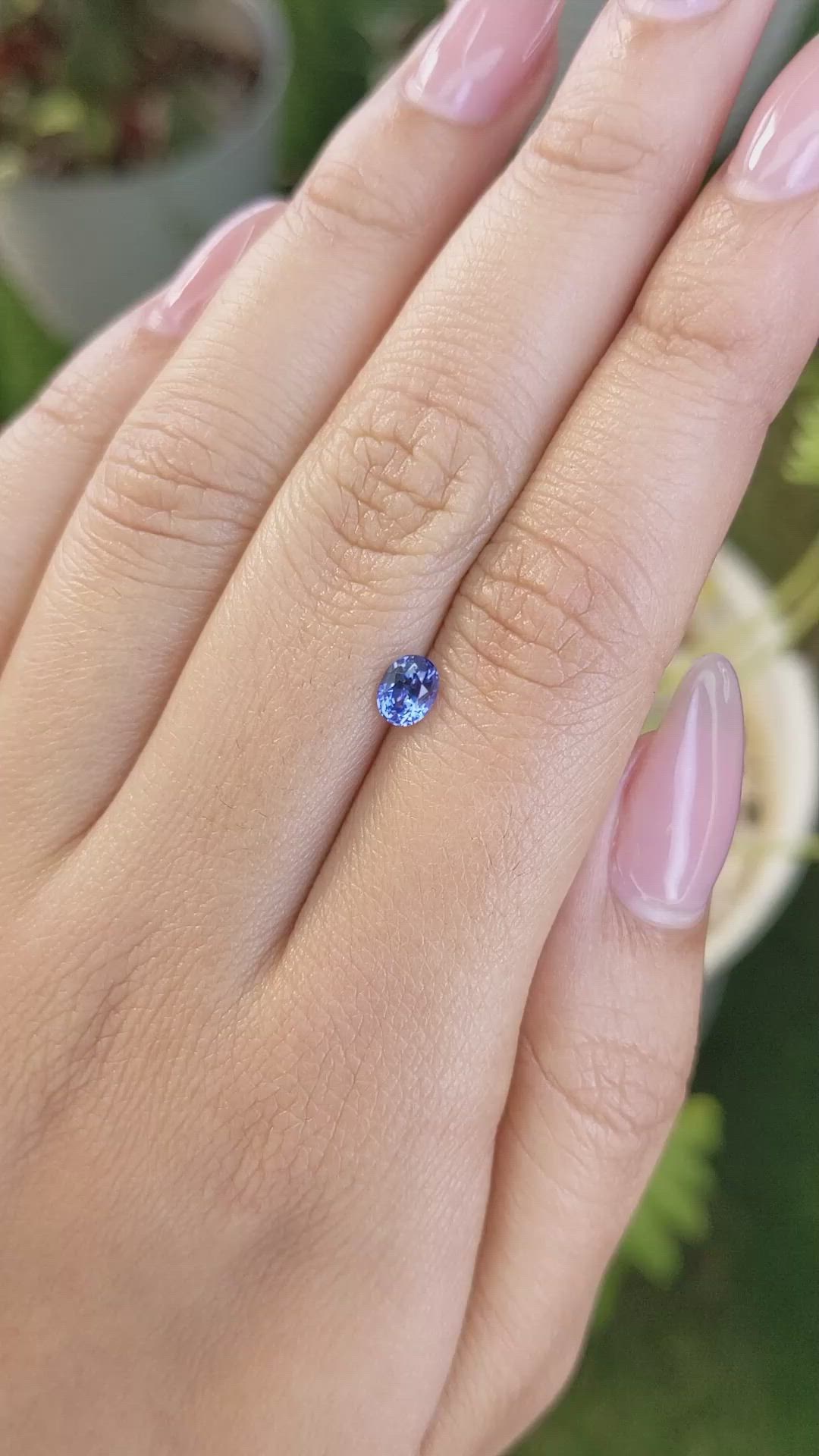 0.60 Ct. Blue Sapphire from Ceylon (Sri Lanka) Size Video