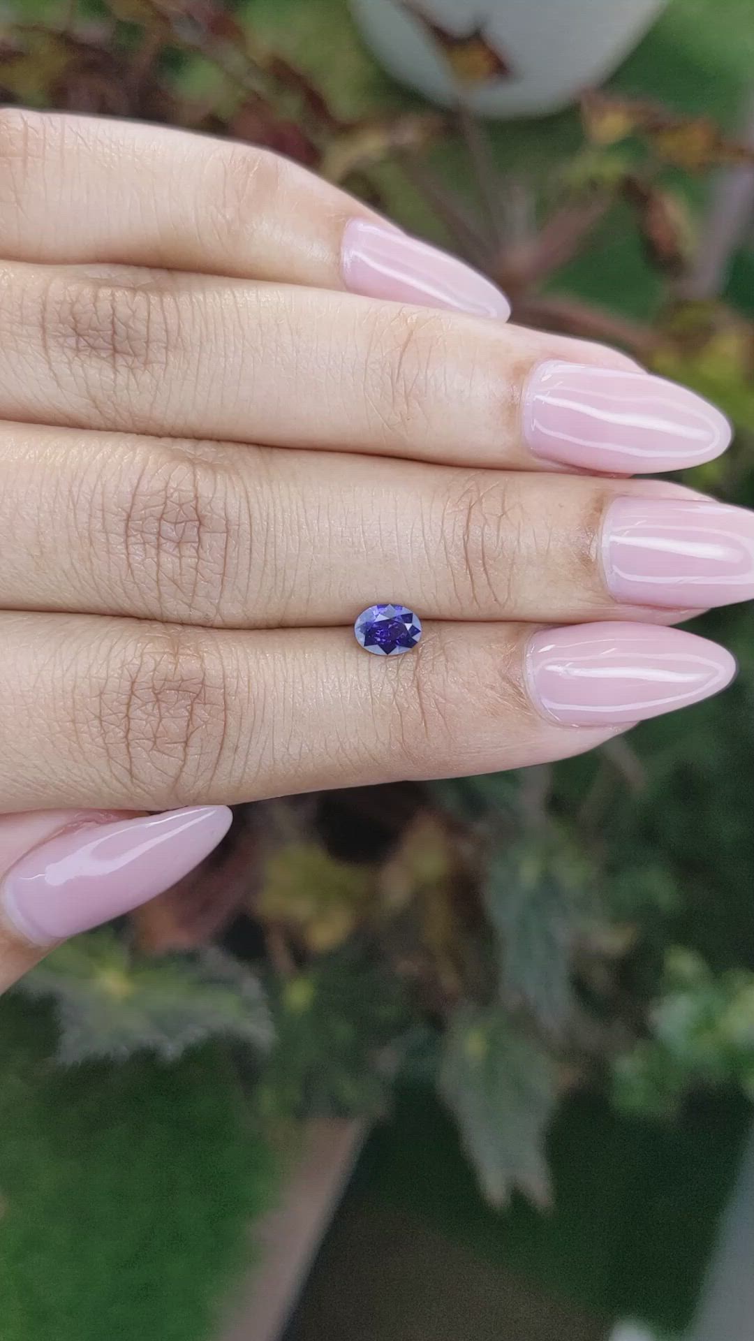 0.52 Ct. Purplish Blue Sapphire from Ceylon (Sri Lanka) Size Video