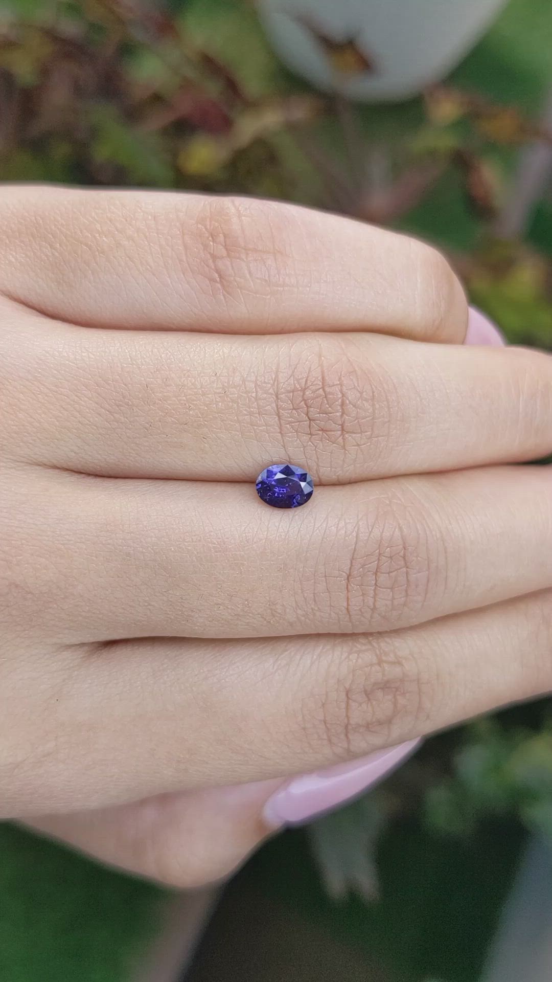 0.52 Ct. Purplish Blue Sapphire from Ceylon (Sri Lanka) Size Video