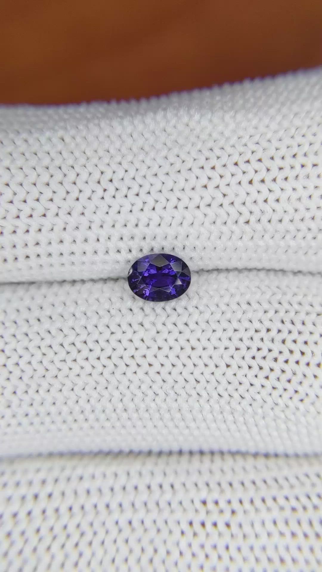 0.52 Ct. Purplish Blue Sapphire from Ceylon (Sri Lanka) Size Video