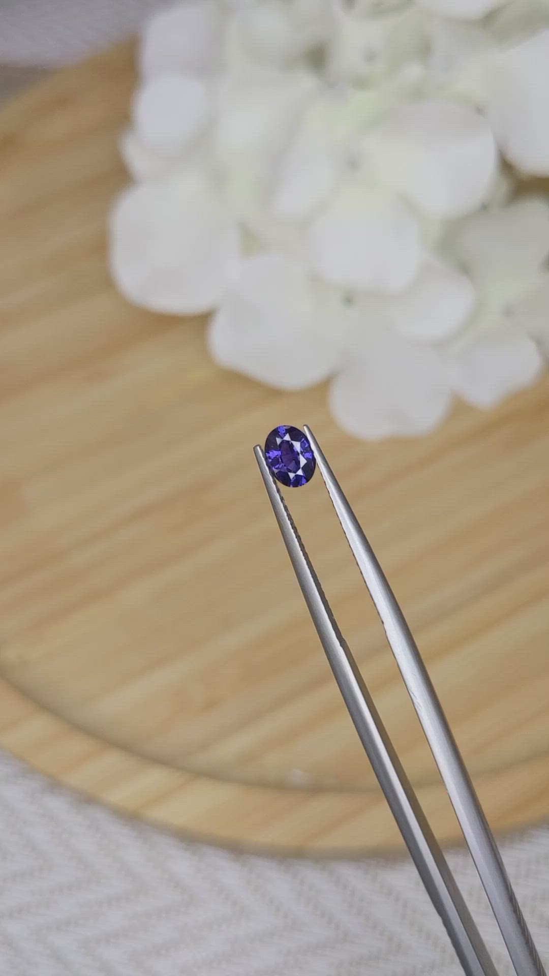 0.52 Ct. Purplish Blue Sapphire from Ceylon (Sri Lanka) Size Video