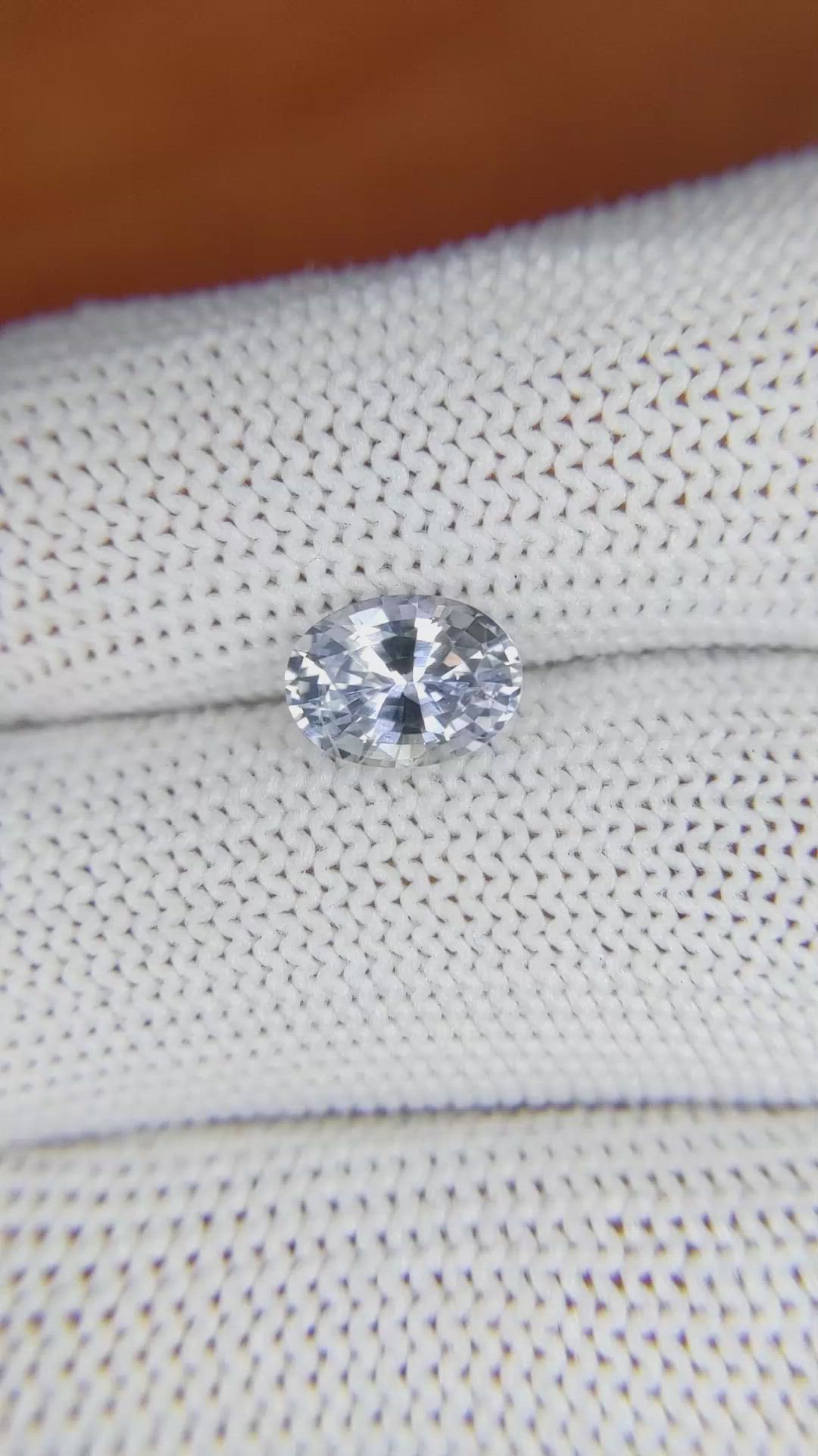 1.94 Ct. Greyish Blue Sapphire from Ceylon (Sri Lanka) Size Video