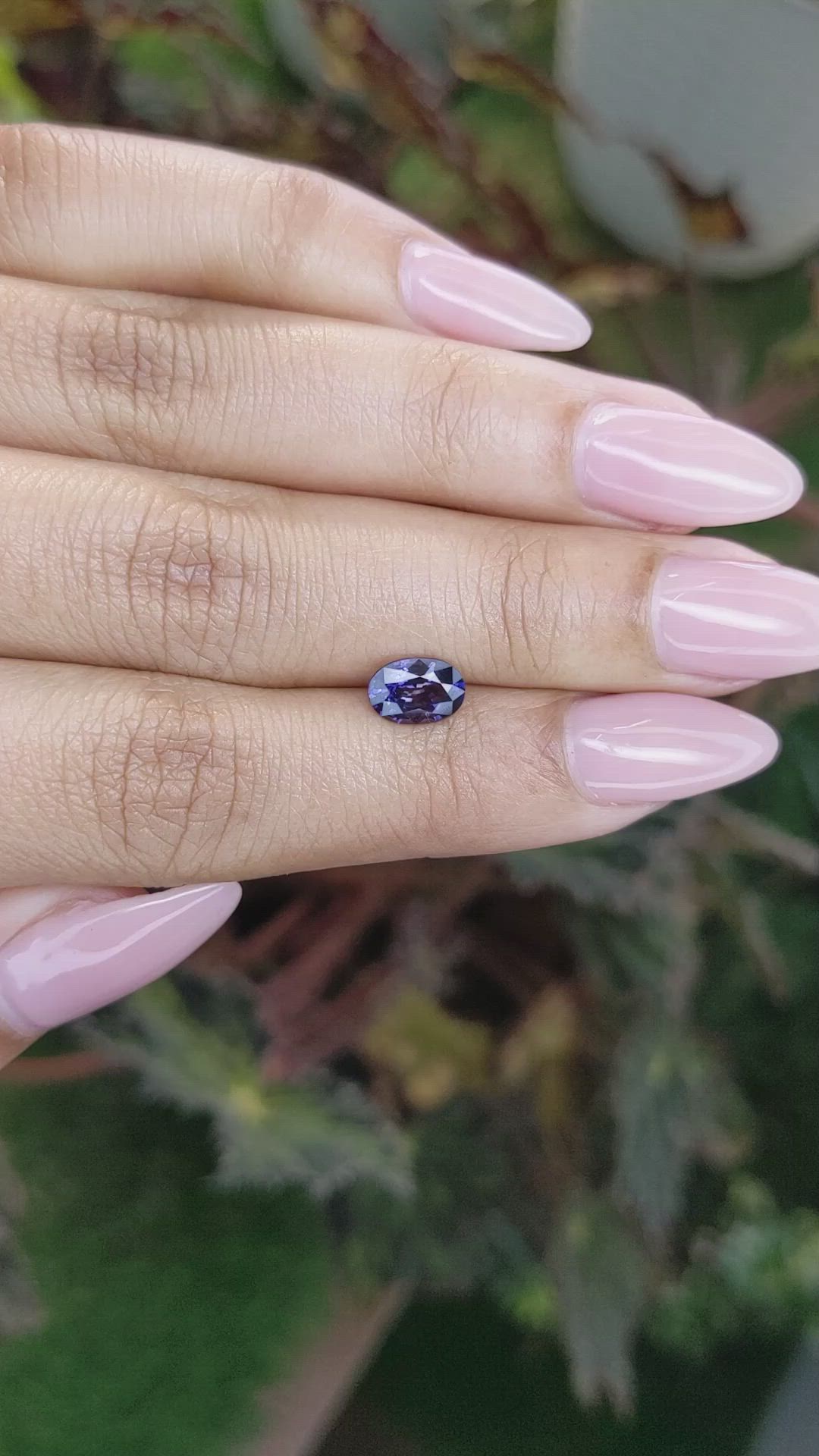 1.12 Ct. Bluish Purple Sapphire from Ceylon (Sri Lanka) Size Video