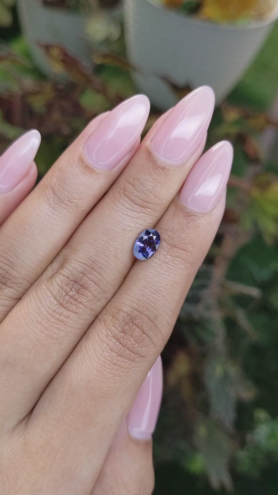 1.12 Ct. Bluish Purple Sapphire from Ceylon (Sri Lanka) Size Video