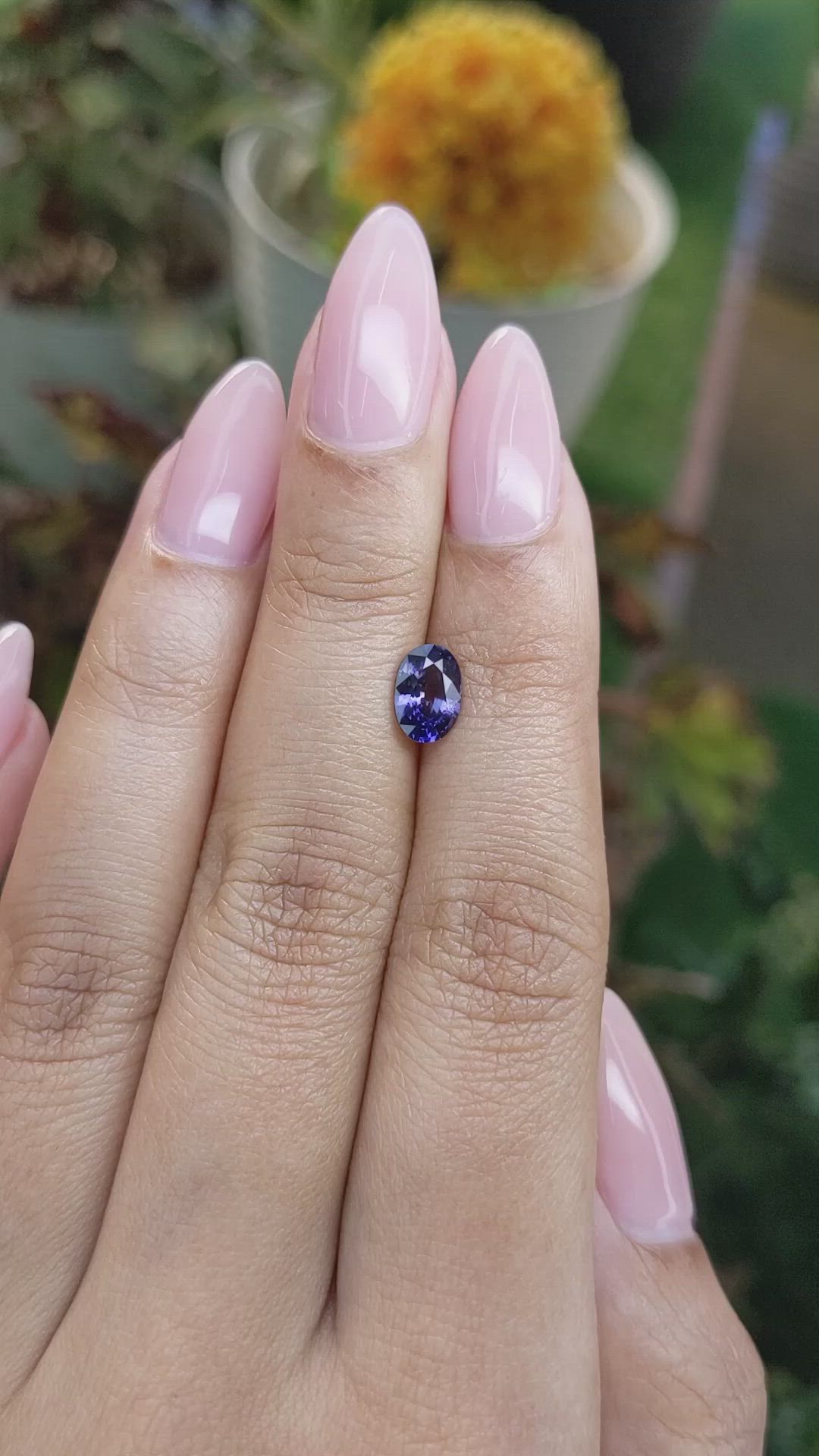 1.12 Ct. Bluish Purple Sapphire from Ceylon (Sri Lanka) Size Video