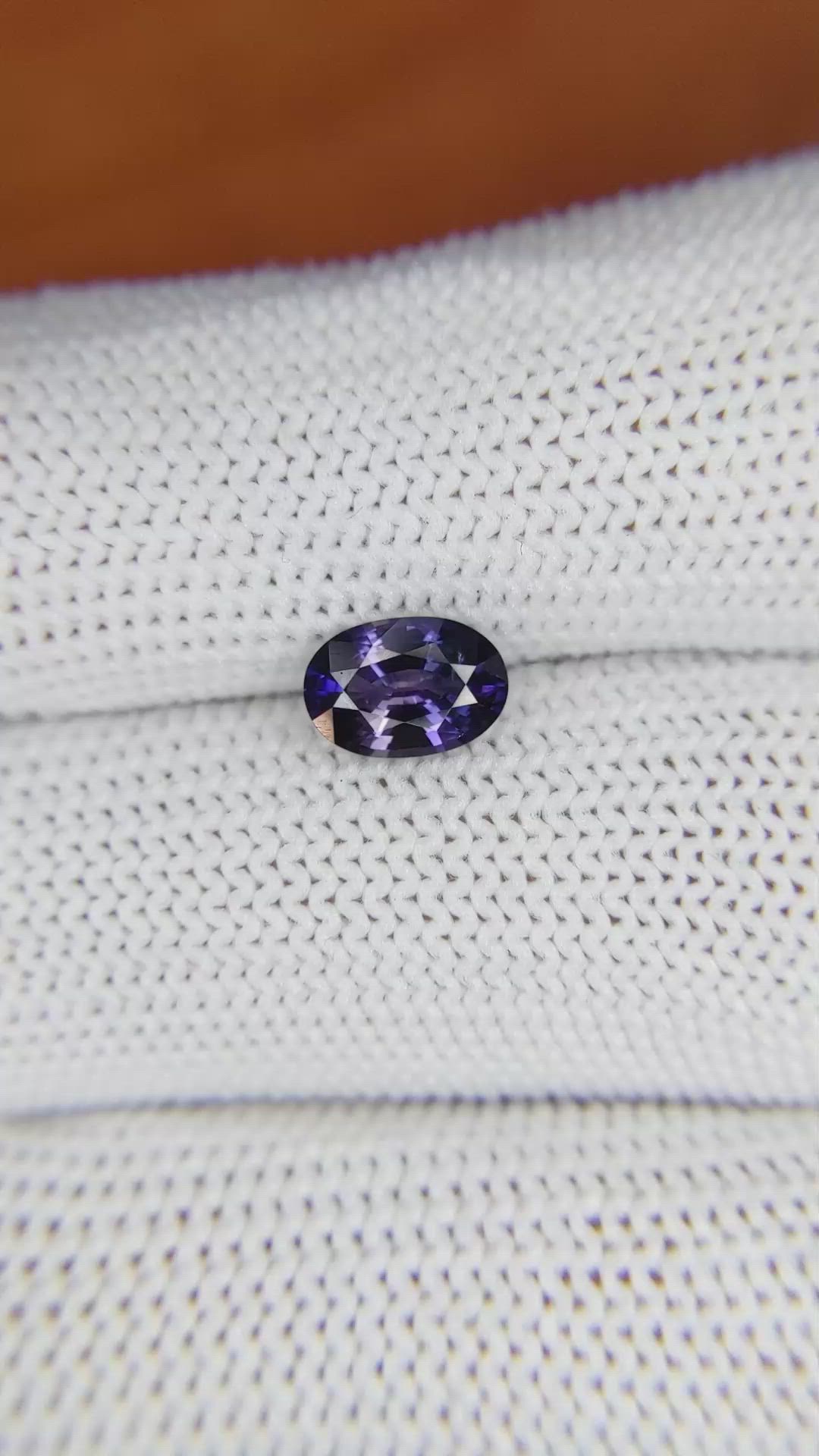 1.12 Ct. Bluish Purple Sapphire from Ceylon (Sri Lanka) Size Video