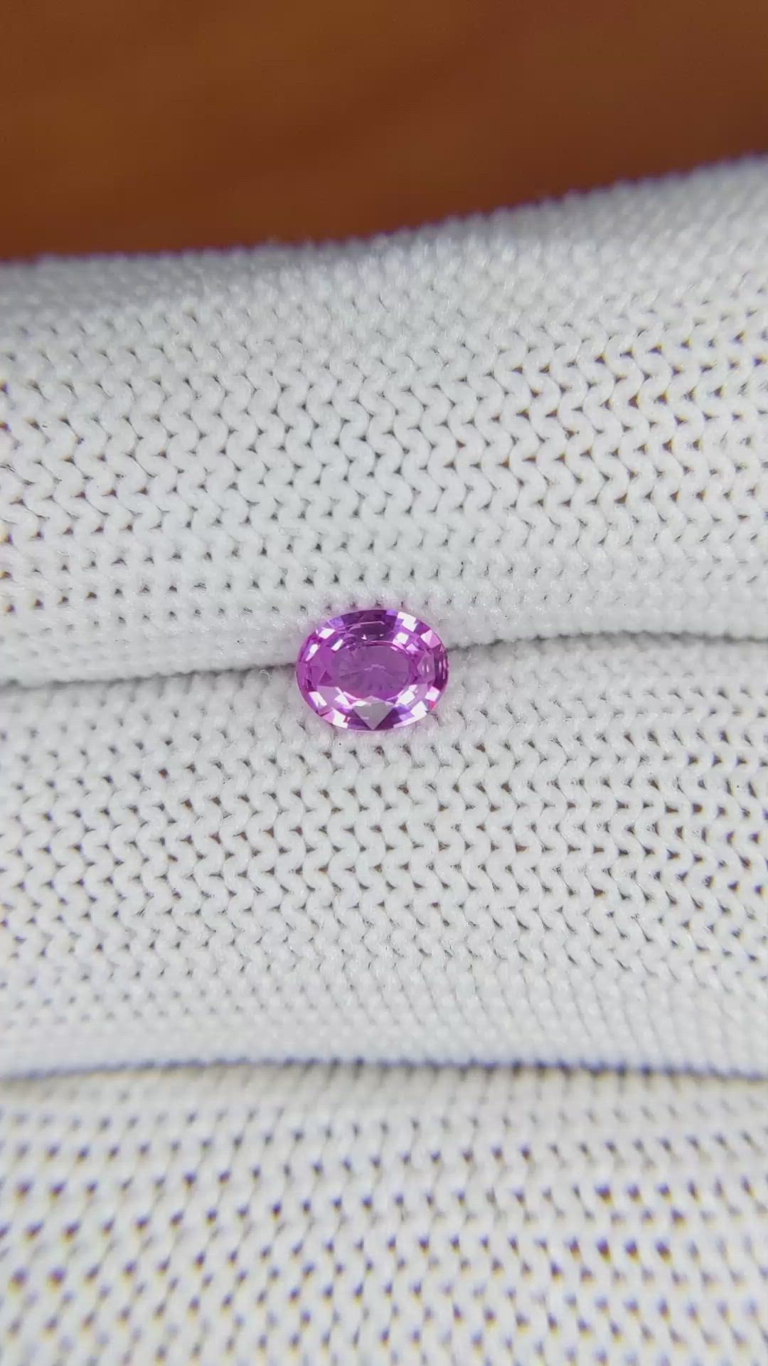 0.47 Ct. Pink Sapphire from Ceylon (Sri Lanka) Size Video