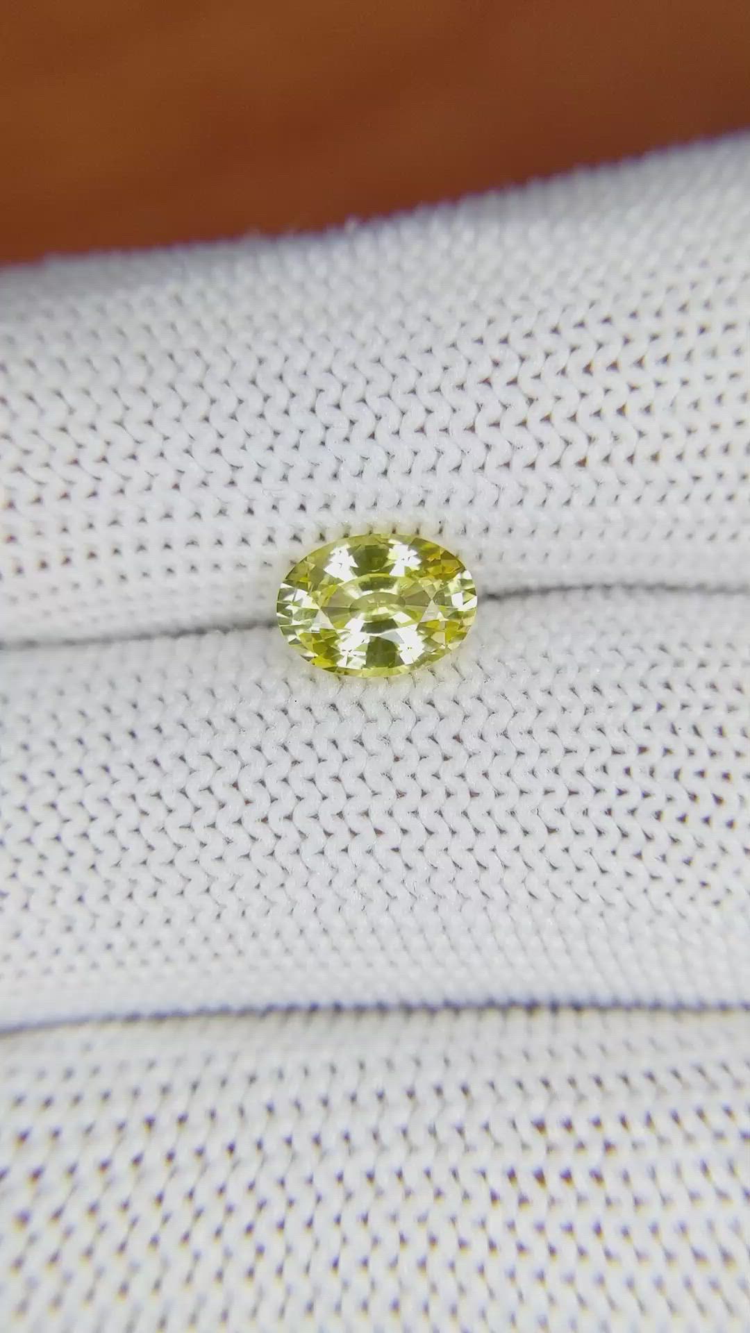1.50 Ct. Yellow Sapphire from Ceylon (Sri Lanka) Size Video