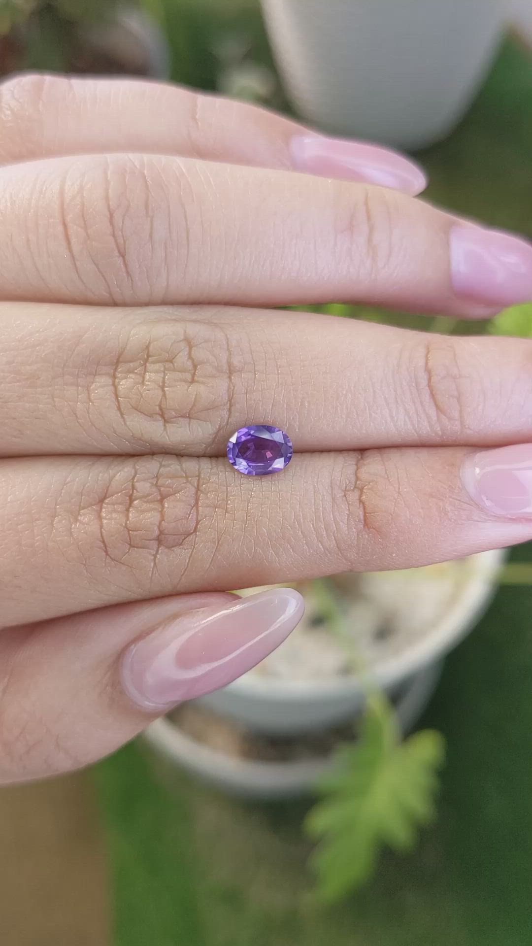 0.80 Ct. Pinkish Purple Sapphire from Ceylon (Sri Lanka) Size Video