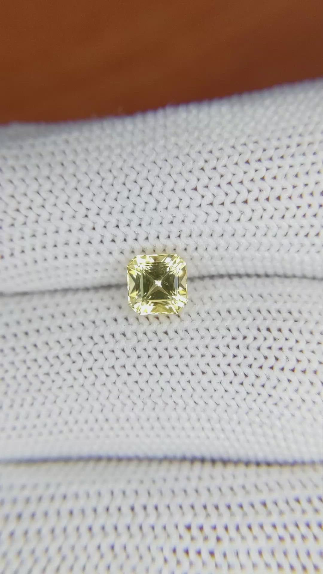 1.23 Ct. Yellow Sapphire from Ceylon (Sri Lanka) Size Video
