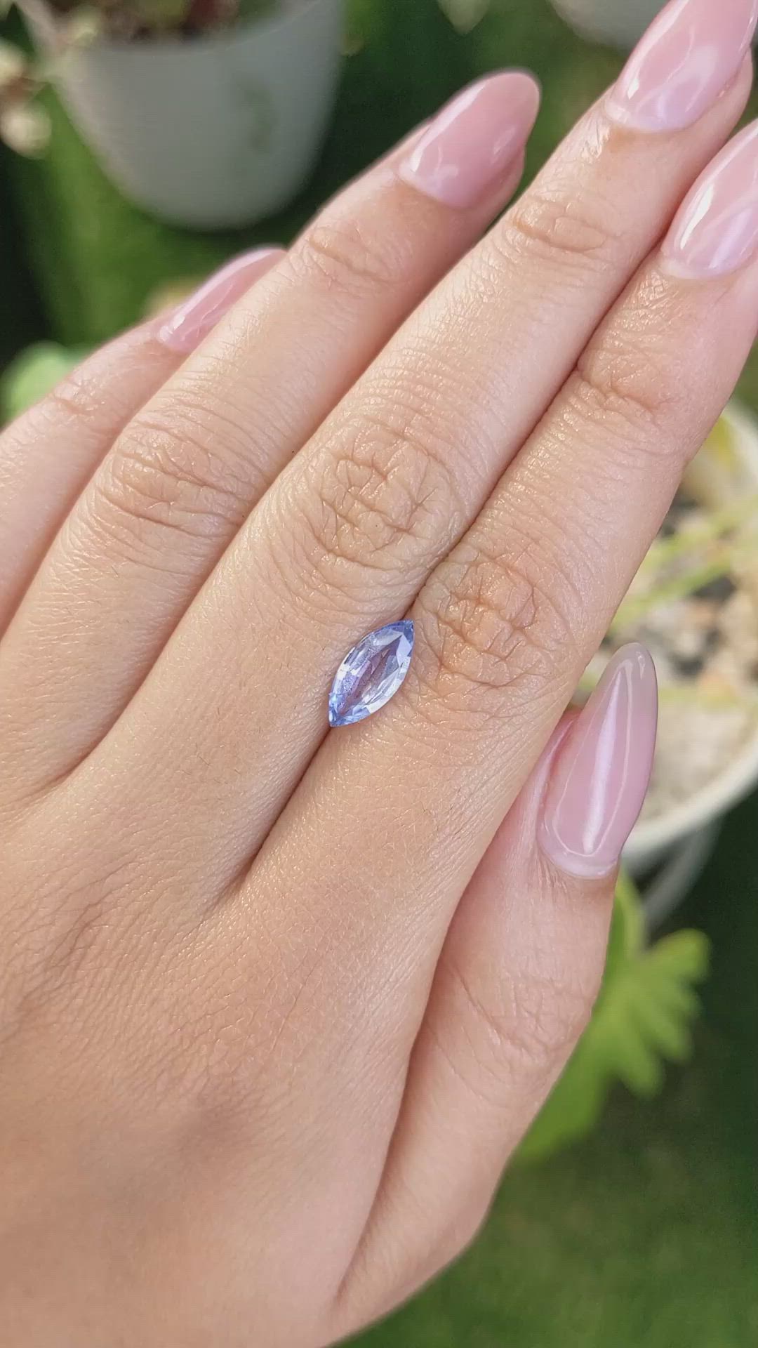 1.27 Ct. Blue Sapphire from Ceylon (Sri Lanka) Size Video