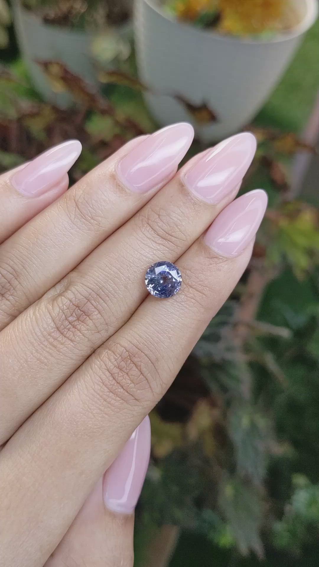 2.67 Ct. Greyish Blue Sapphire from Ceylon (Sri Lanka) Size Video