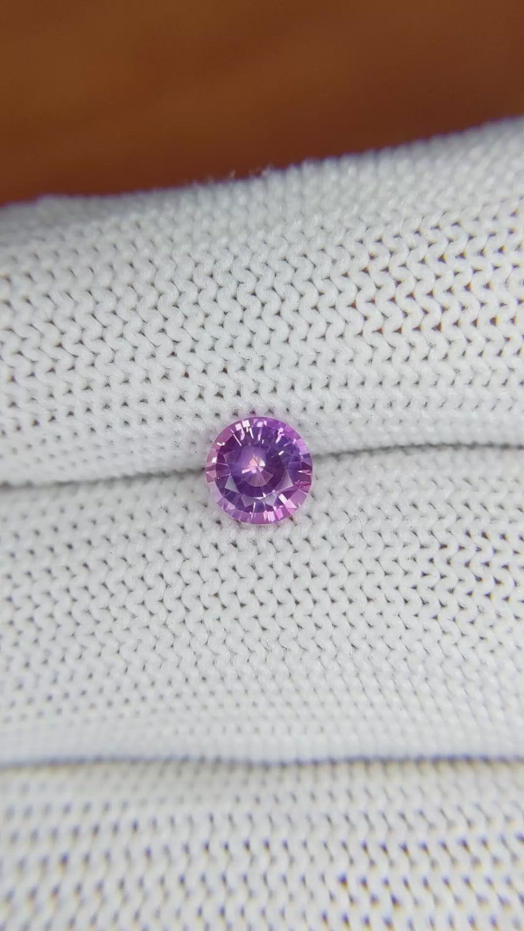 0.90 Ct. Pinkish Purple Sapphire from Ceylon (Sri Lanka) Size Video