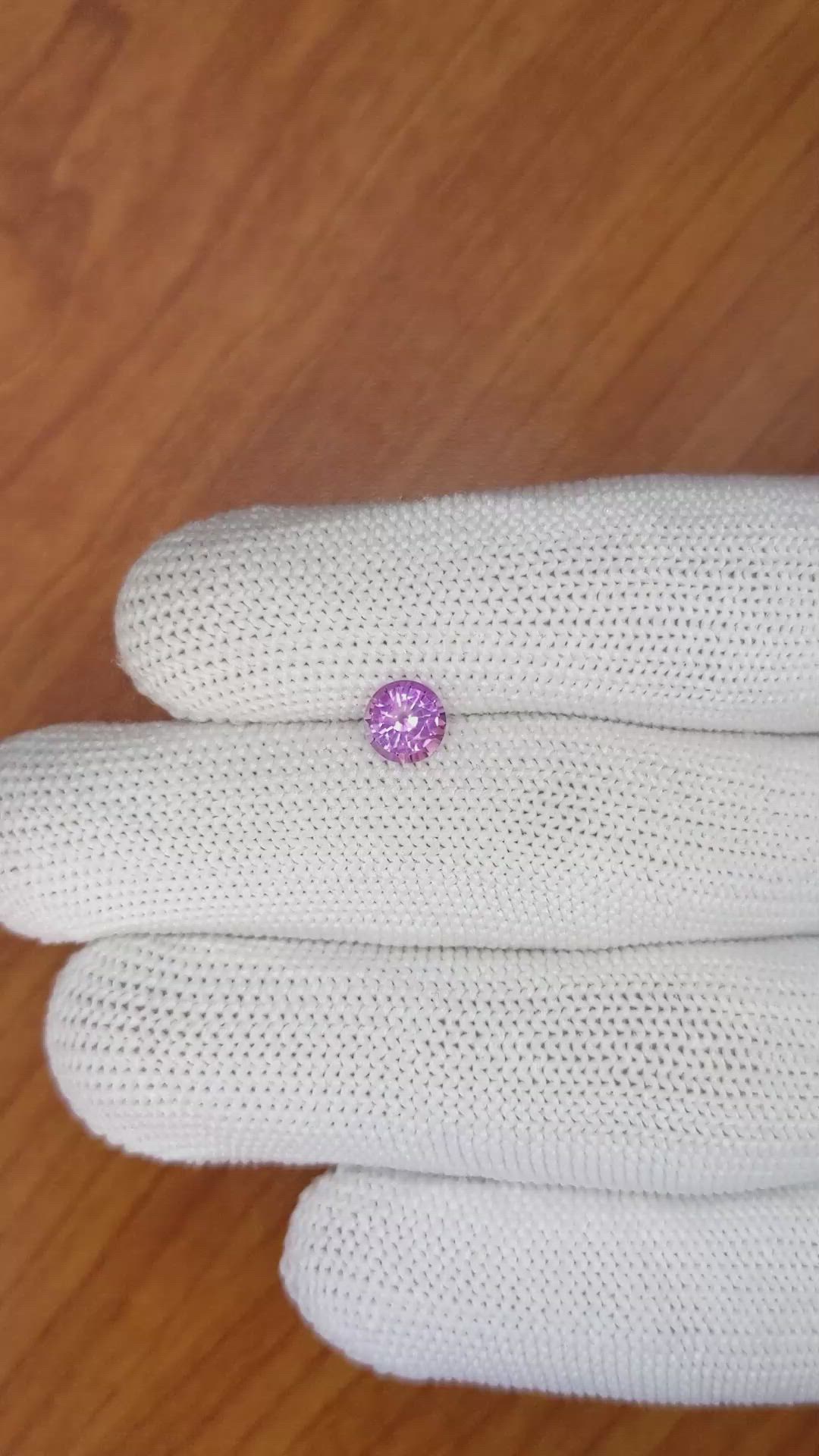0.90 Ct. Pinkish Purple Sapphire from Ceylon (Sri Lanka) Size Video