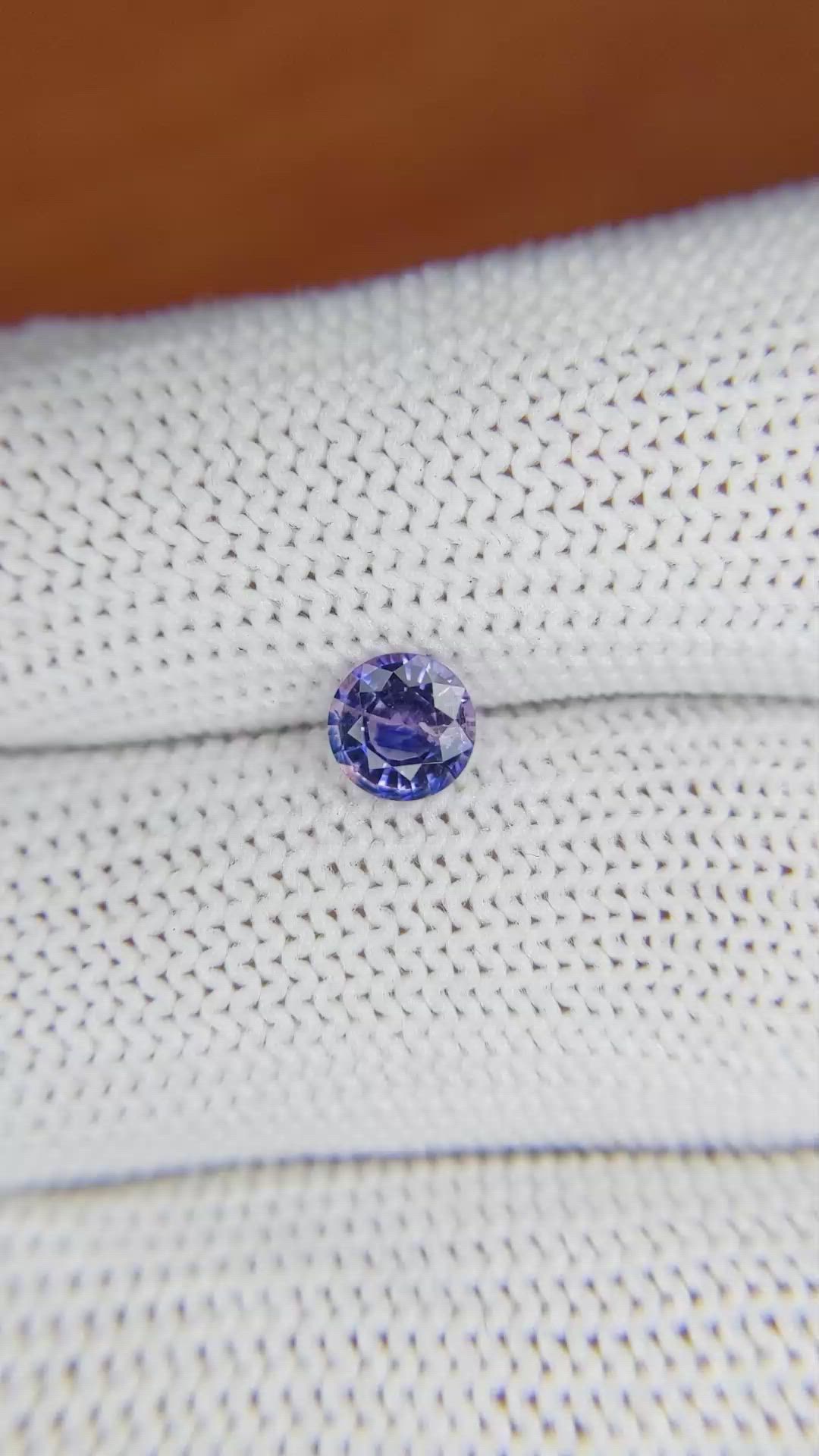 0.74 Ct. Bi Color Sapphire from Ceylon (Sri Lanka) Size Video