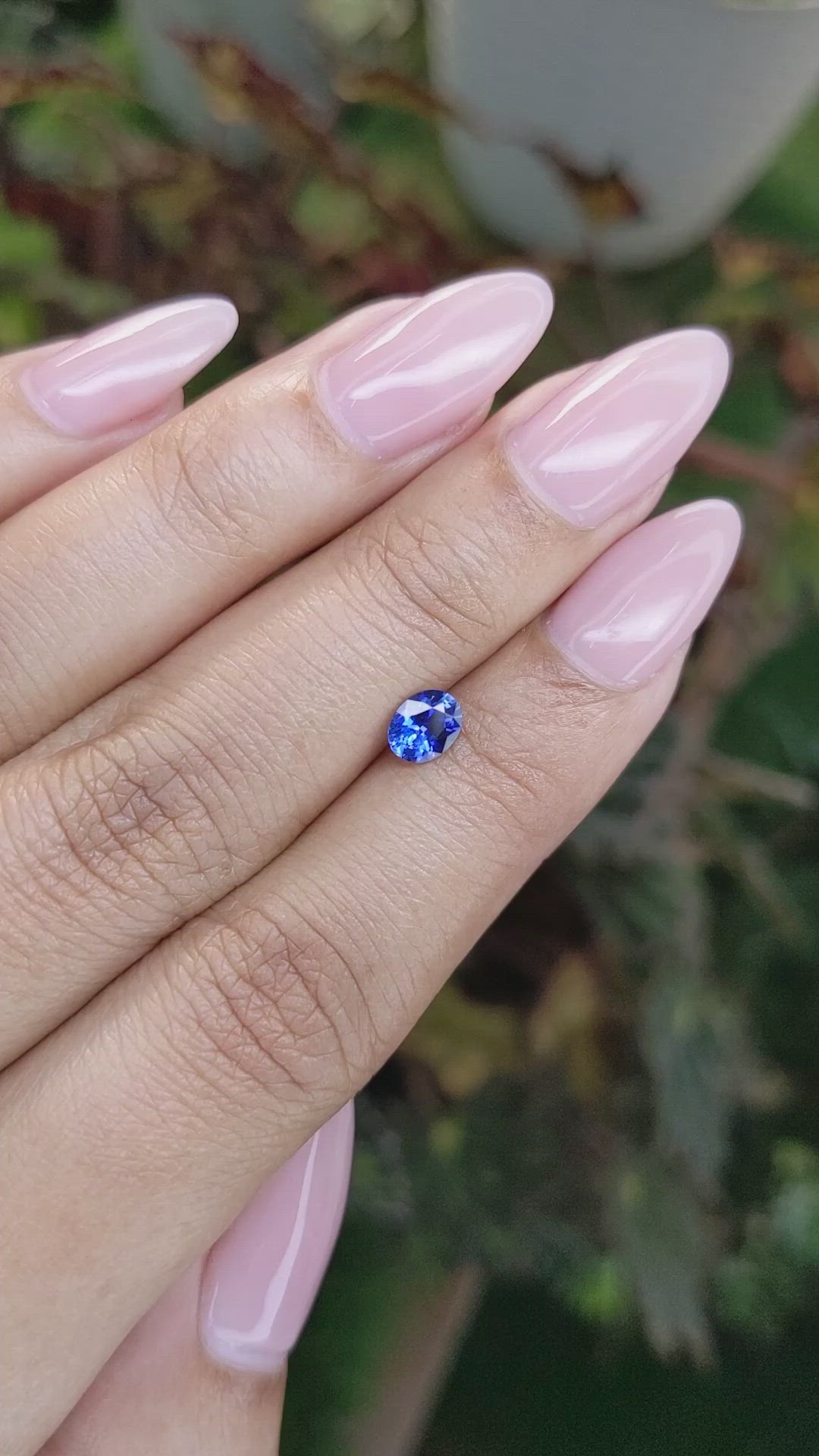 0.58 Ct. Blue Sapphire from Ceylon (Sri Lanka) Size Video