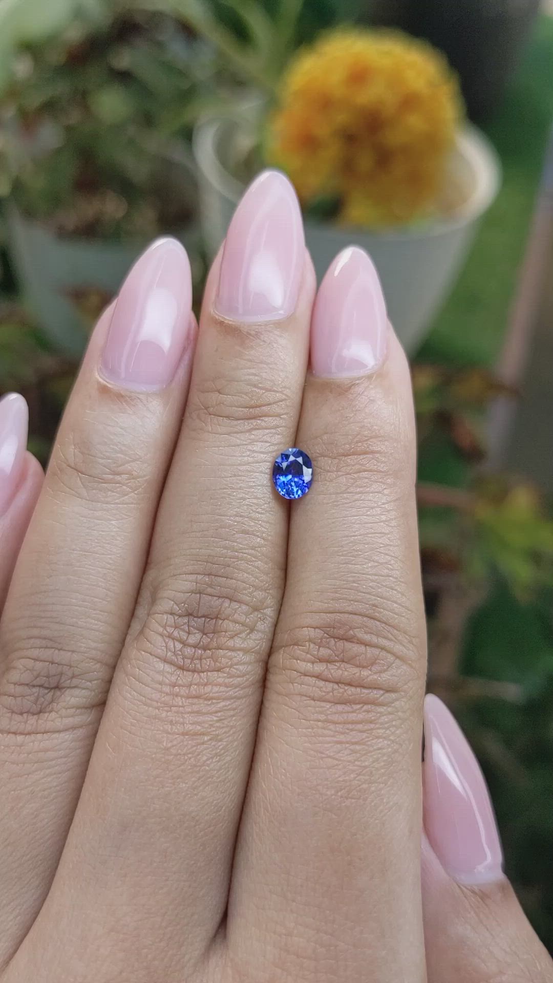 0.58 Ct. Blue Sapphire from Ceylon (Sri Lanka) Size Video