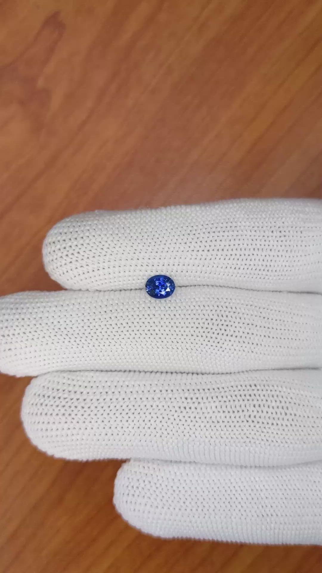 0.58 Ct. Blue Sapphire from Ceylon (Sri Lanka) Size Video