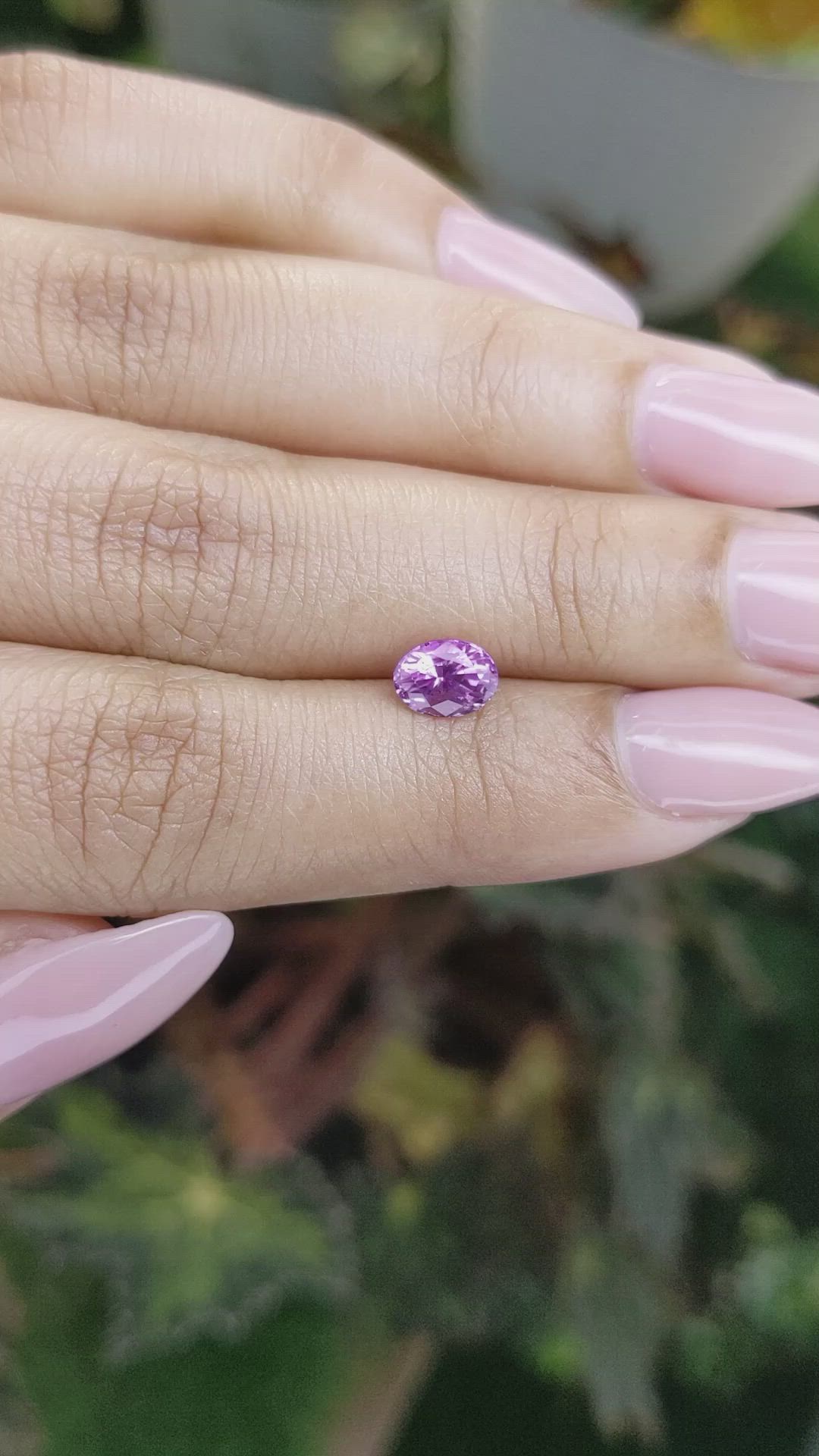 1.22 Ct. Pinkish Purple Sapphire from Ceylon (Sri Lanka) Size Video