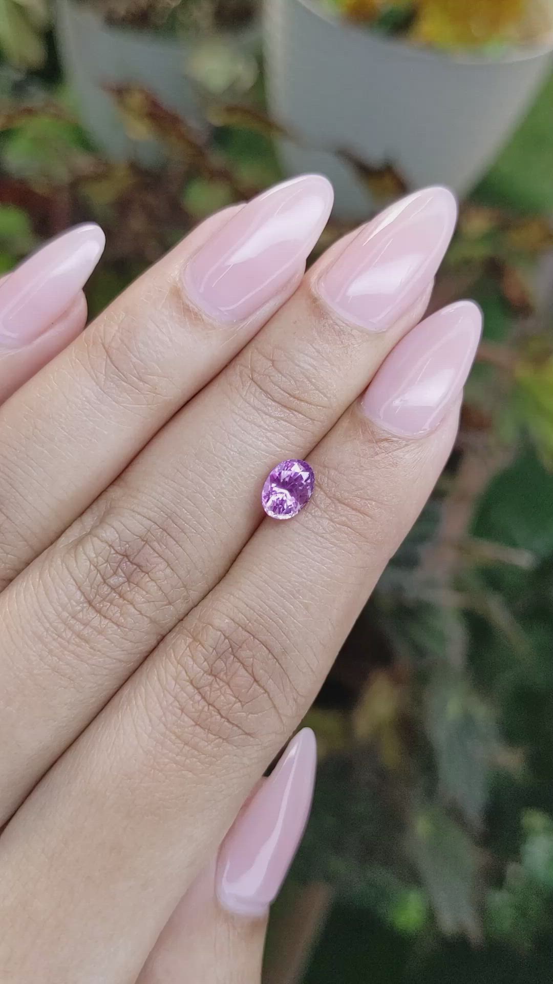 1.22 Ct. Pinkish Purple Sapphire from Ceylon (Sri Lanka) Size Video