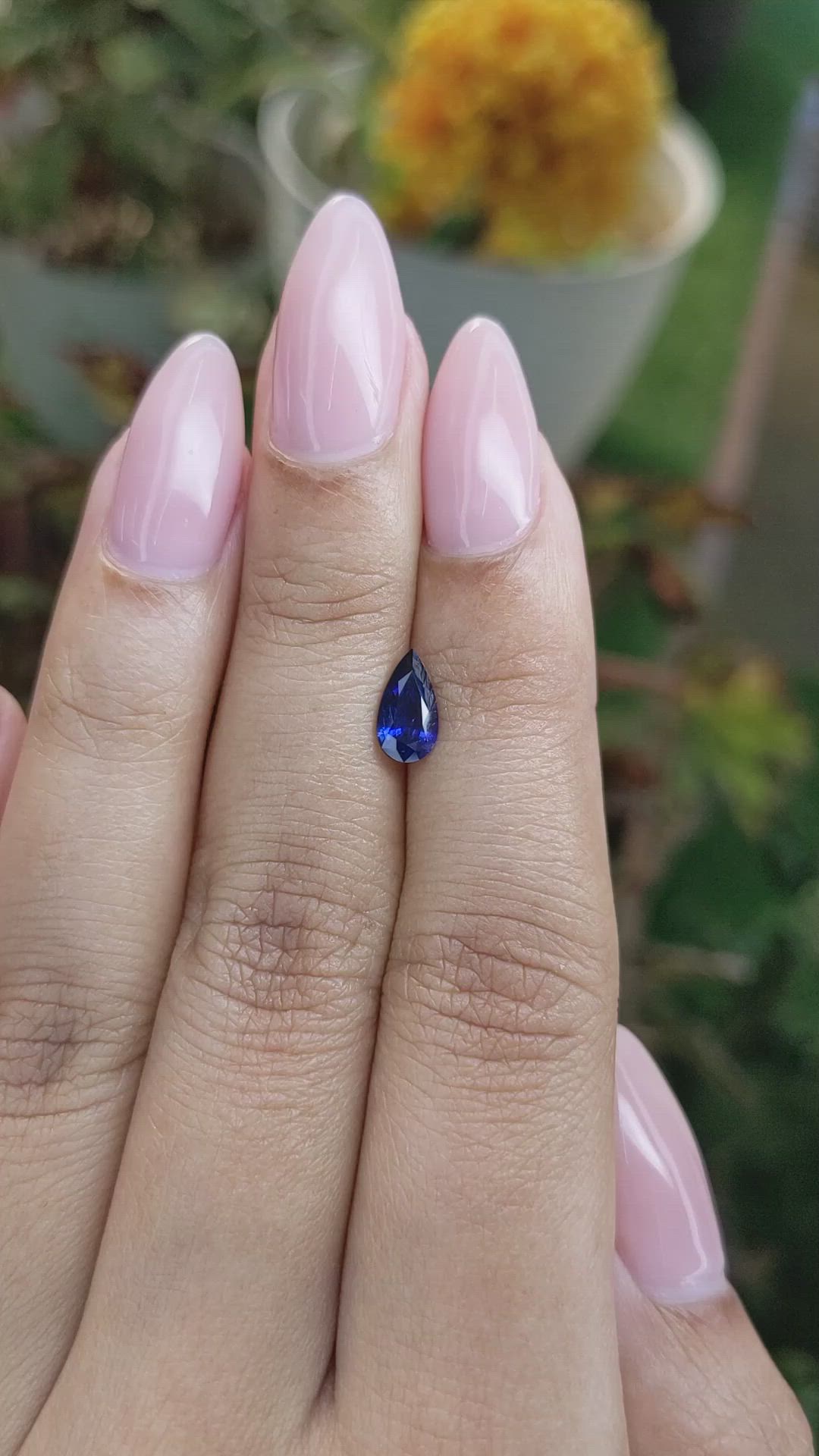 0.88 Ct. Blue Sapphire from Ceylon (Sri Lanka) Size Video