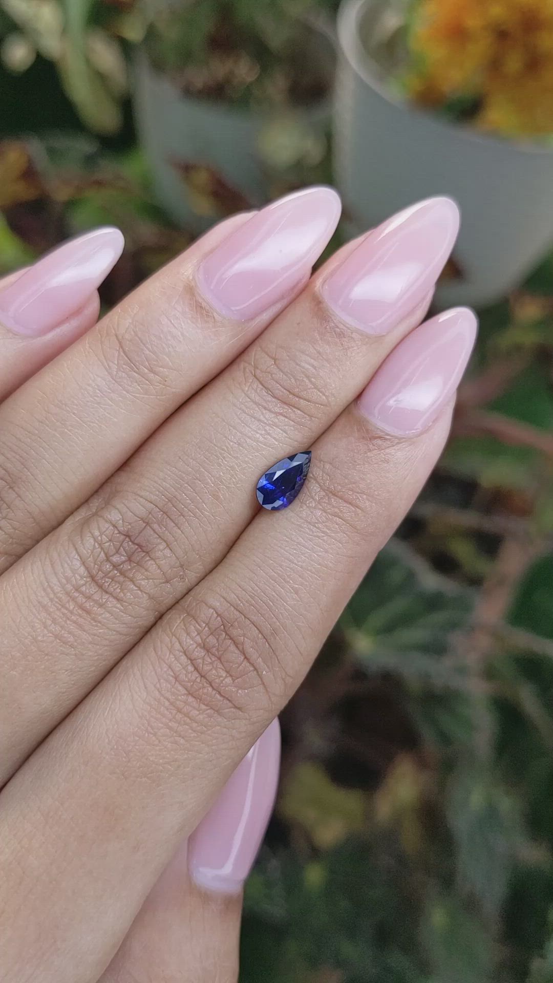 0.88 Ct. Blue Sapphire from Ceylon (Sri Lanka) Size Video