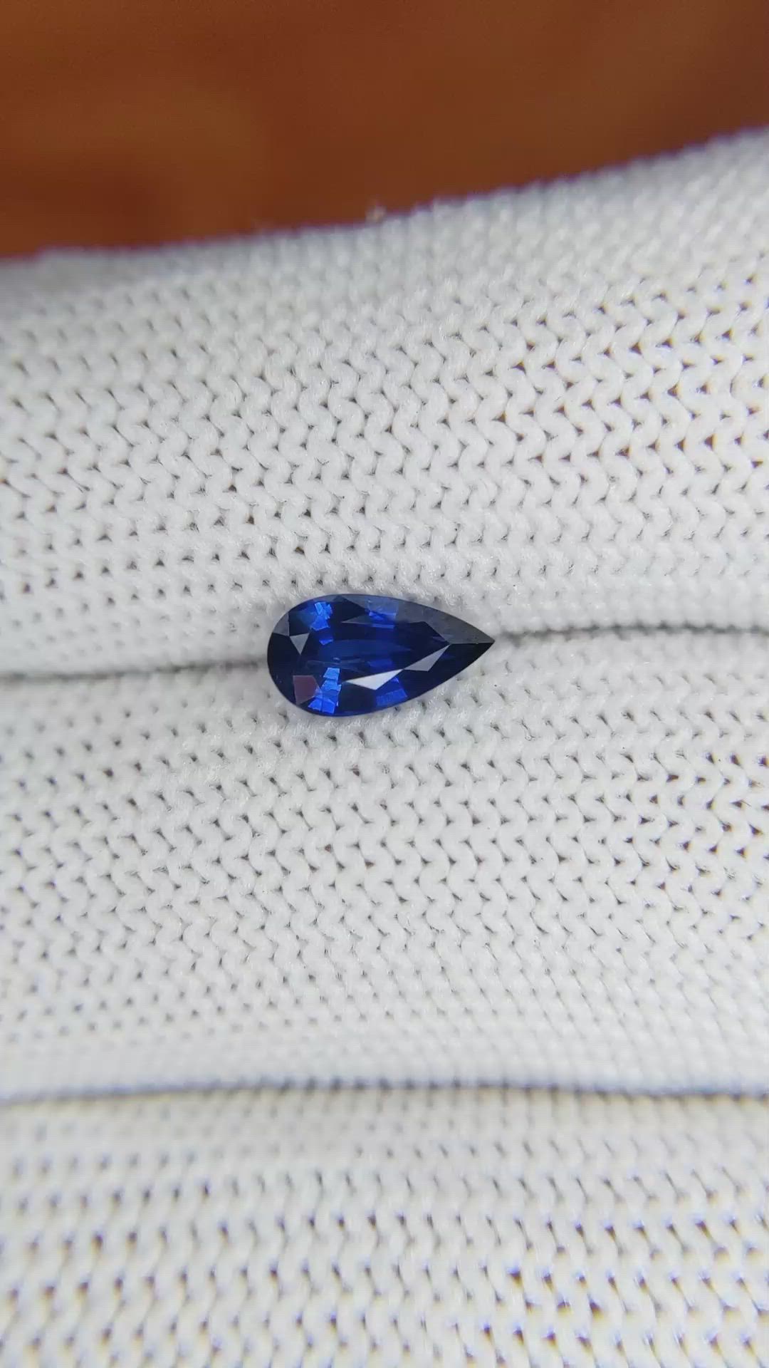 0.88 Ct. Blue Sapphire from Ceylon (Sri Lanka) Size Video