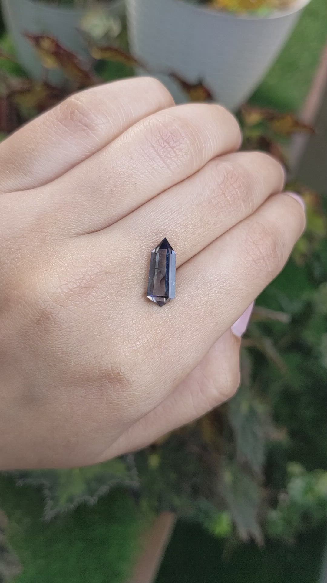3.78 Ct. Greyish Blue Sapphire Crystal from Ceylon (Sri Lanka) Size Video