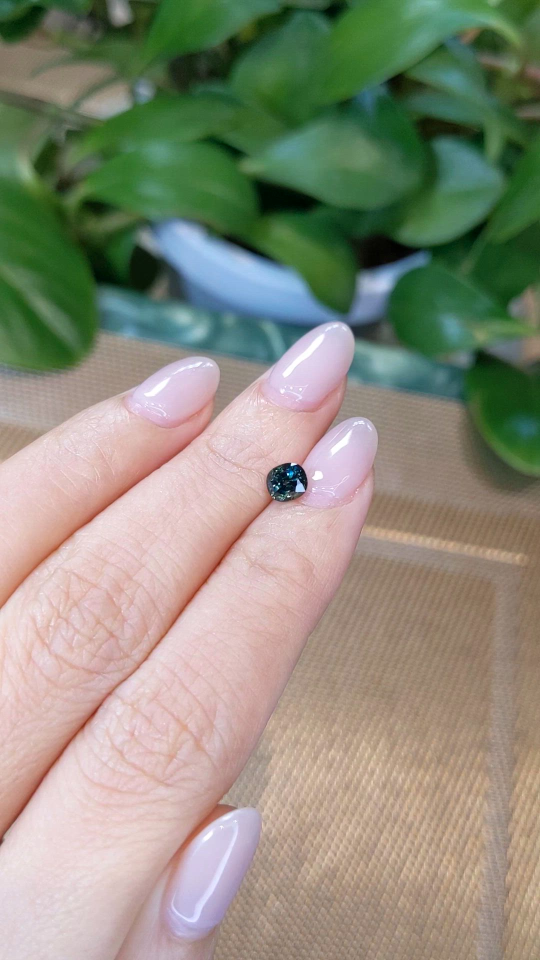 0.90 Ct. Bluish Green Sapphire from Madagascar Size Video