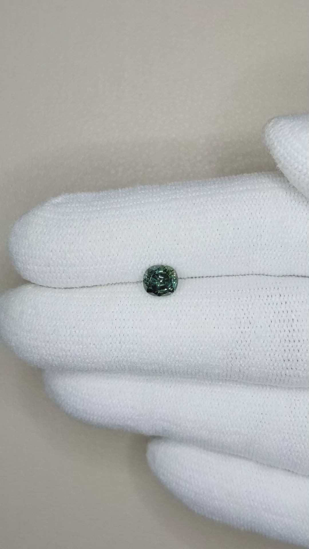 0.90 Ct. Bluish Green Sapphire from Madagascar Size Video
