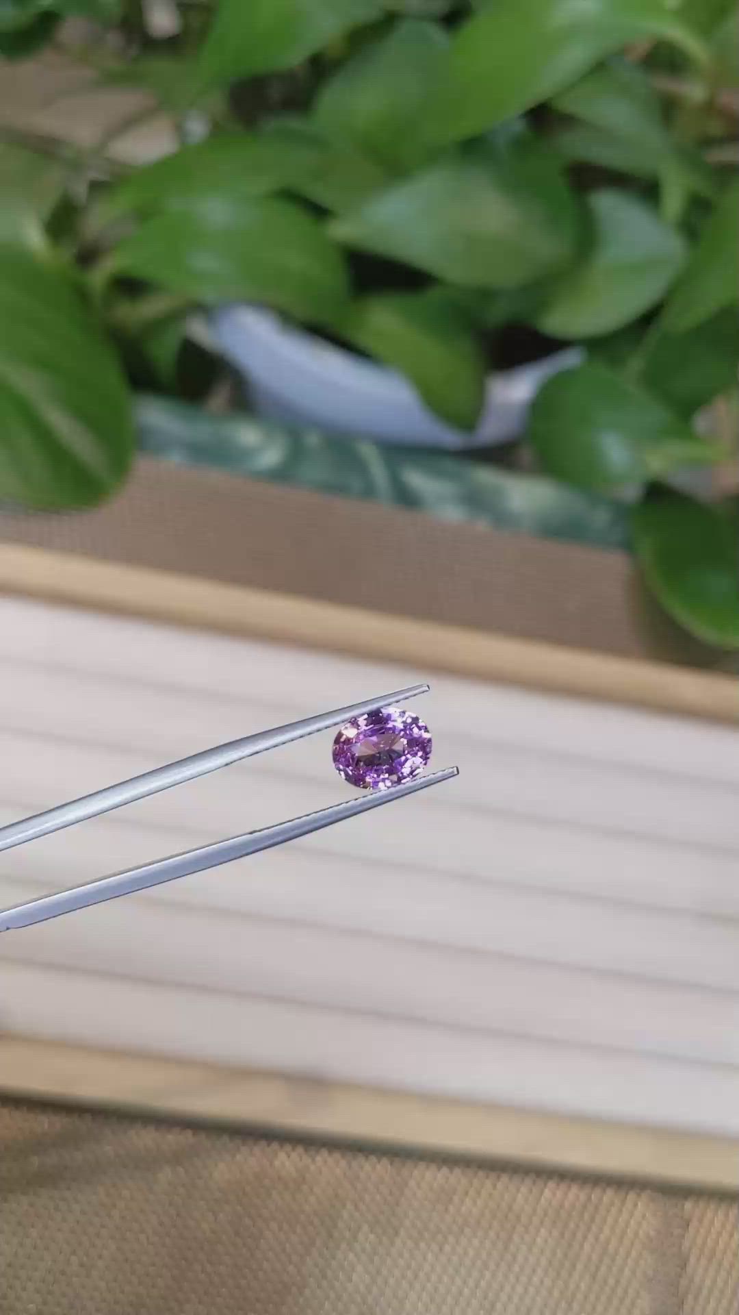 3.09 Ct. Purple Sapphire from Ceylon (Sri Lanka) Size Video
