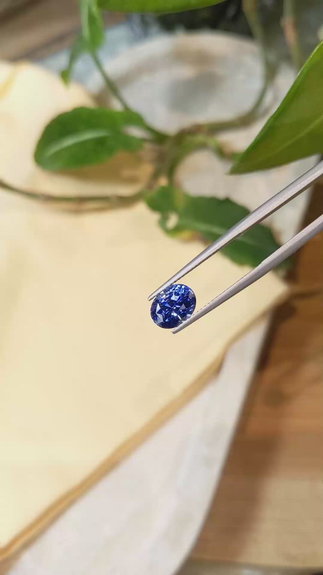 2.54 Ct. Blue Sapphire from Ceylon (Sri Lanka) Size Video