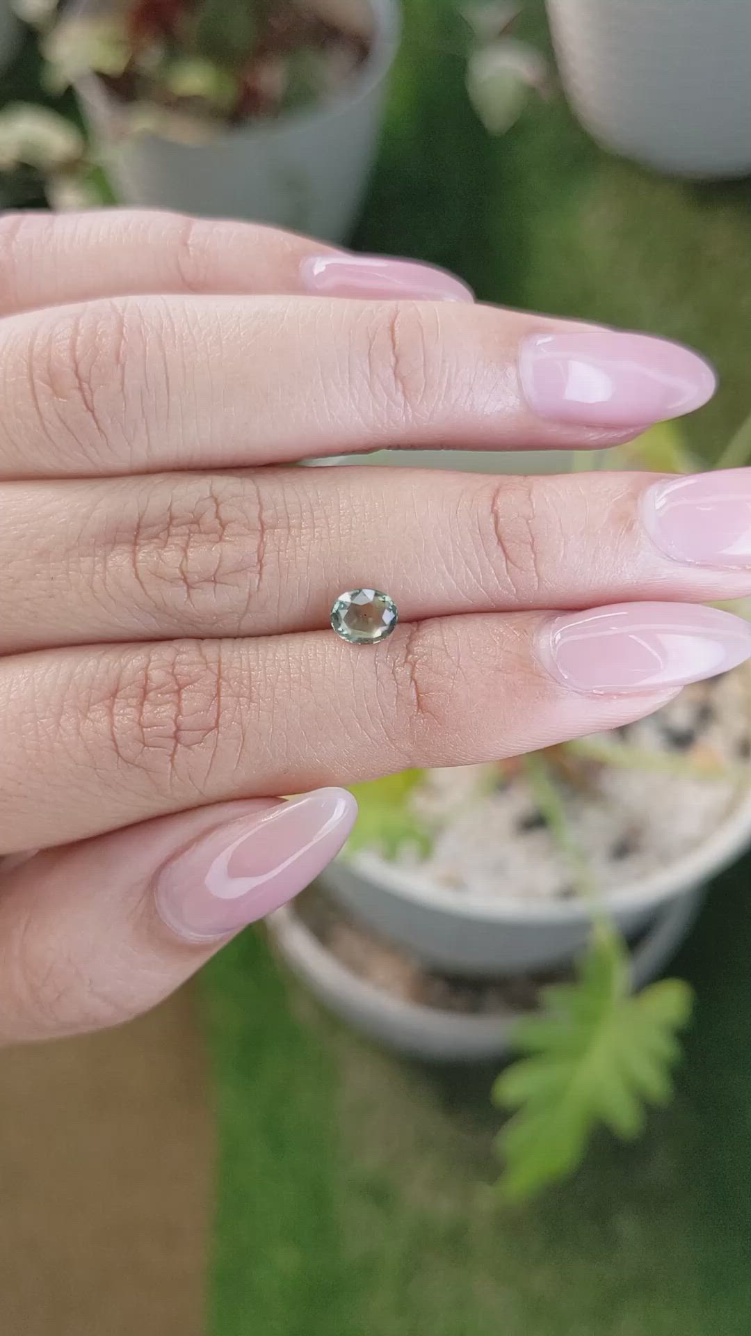 0.75 Ct. Yellowish Green Sapphire from Madagascar Size Video