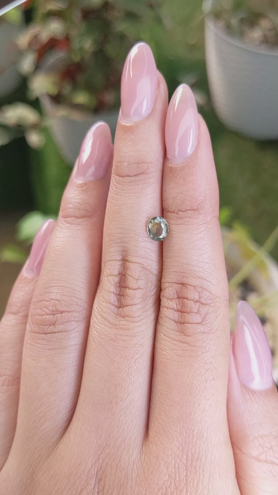 0.75 Ct. Yellowish Green Sapphire from Madagascar Size Video