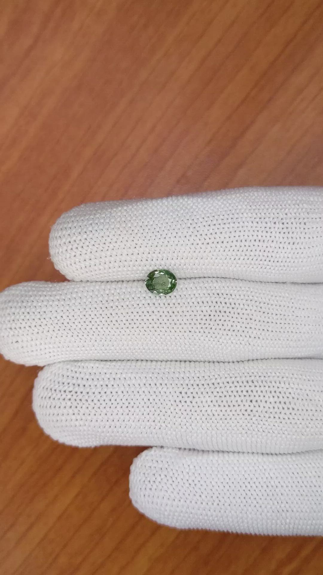 0.71 Ct. Green Sapphire from Madagascar Size Video