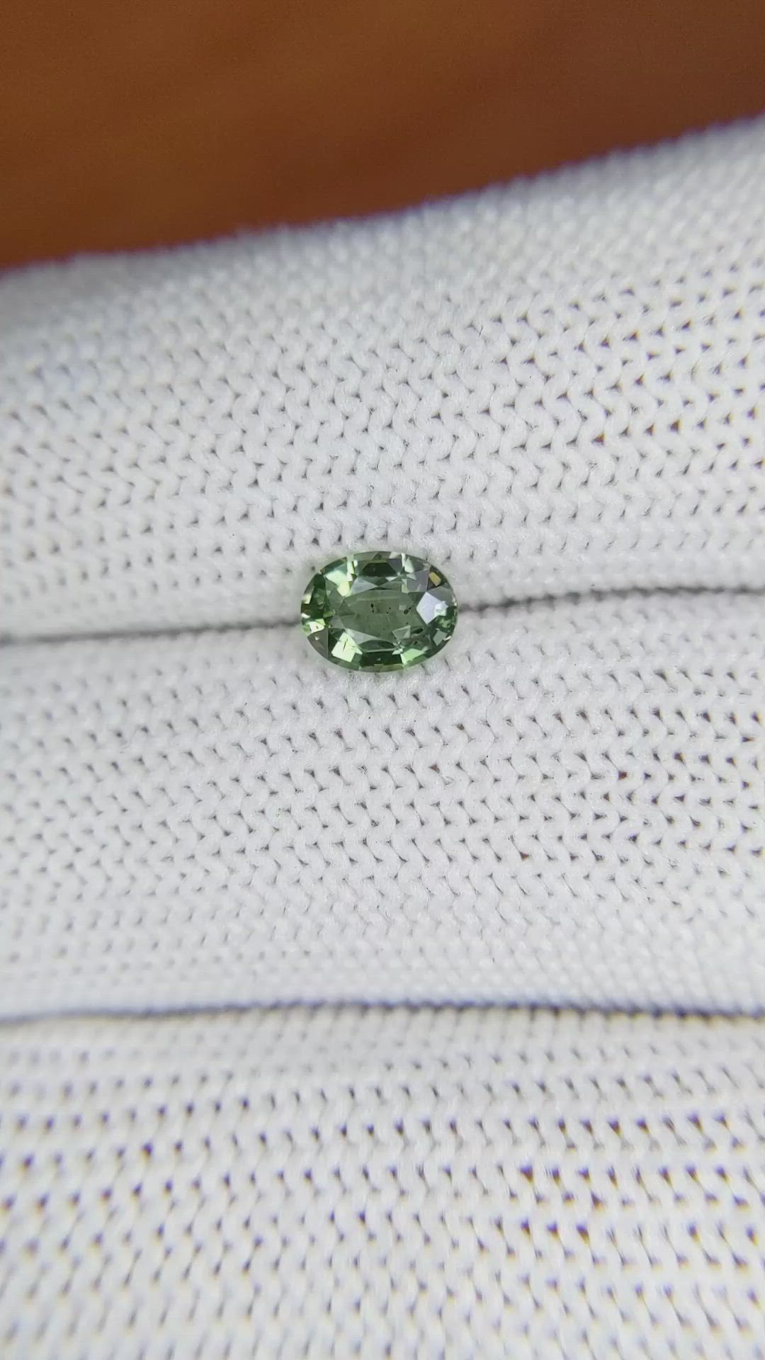 0.82 Ct. Green Sapphire from Madagascar Size Video